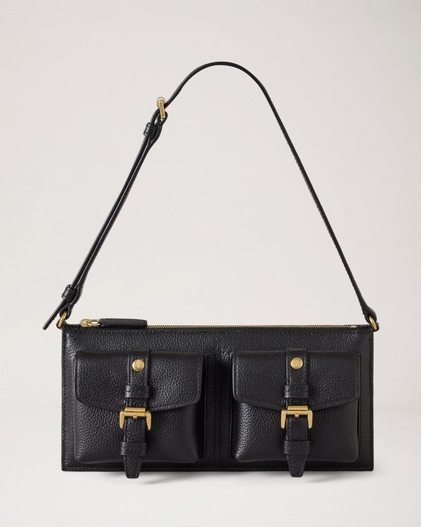 Mulberry | Mini Roxanne Shoulder Bag | Black Small Classic Grain