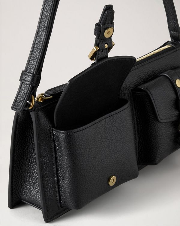 Mulberry | Mini Roxanne Shoulder Bag | Black Small Classic Grain