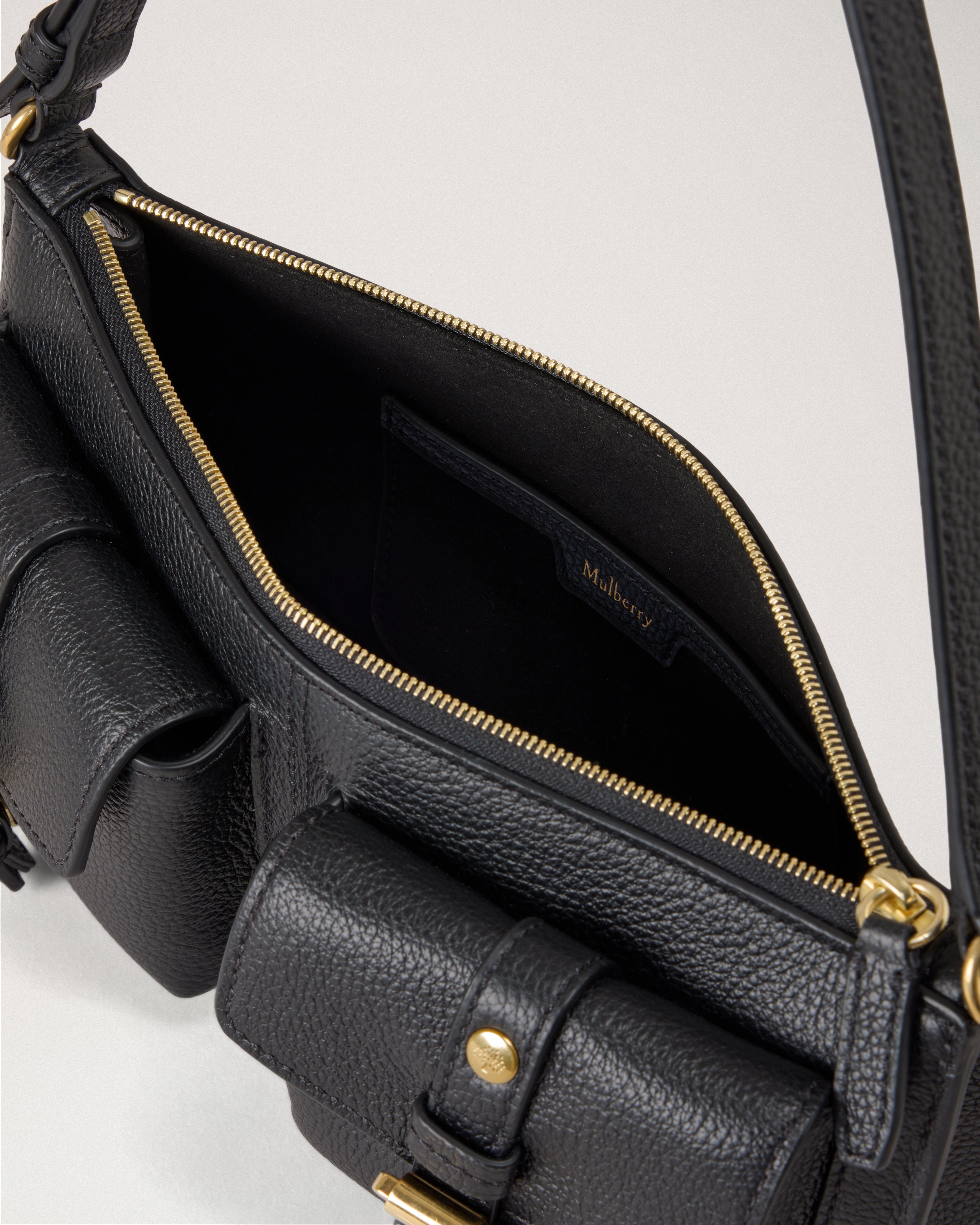 Mulberry | Mini Roxanne Shoulder Bag | Black Small Classic Grain