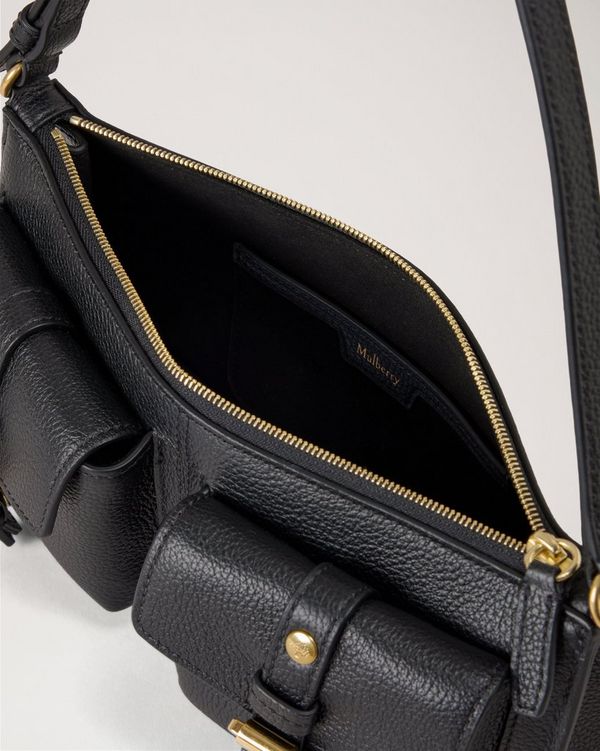 Mulberry | Mini Roxanne Shoulder Bag | Black Small Classic Grain