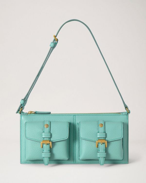 Mulberry | Mini Roxanne Shoulder Bag | Marina Blue Small Classic Grain