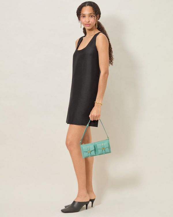 Mulberry | Mini Roxanne Shoulder Bag | Marina Blue Small Classic Grain