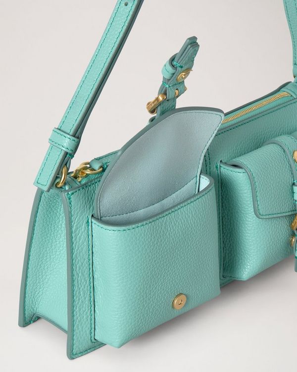 Mulberry | Mini Roxanne Shoulder Bag | Marina Blue Small Classic Grain