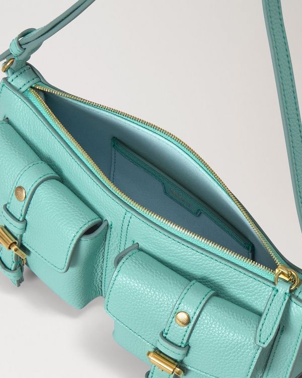 Mulberry | Mini Roxanne Shoulder Bag | Marina Blue Small Classic Grain