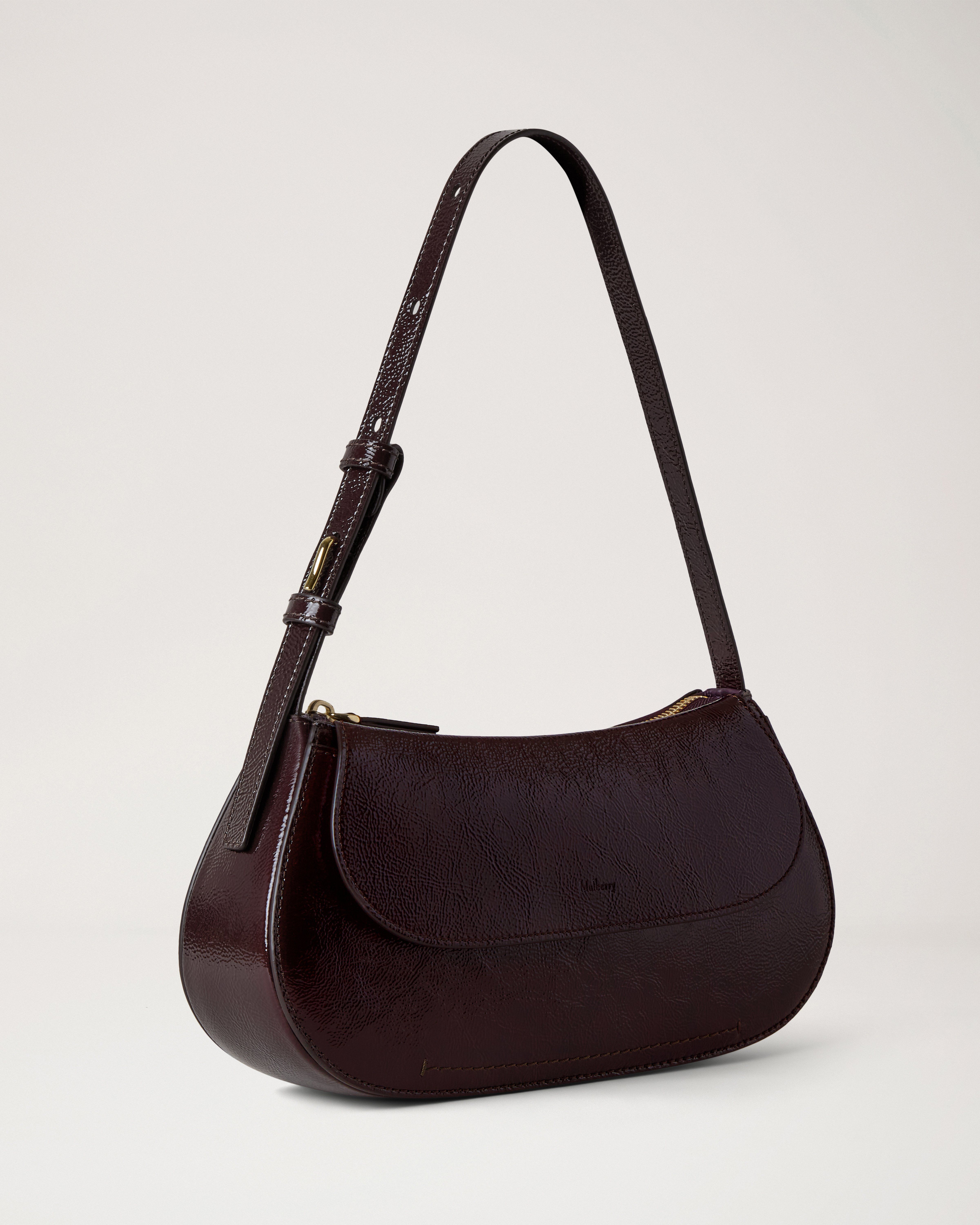 Mulberry | Clovelly Shoulder Bag | Deep Aubergine Patent | Women