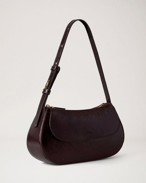 Mulberry | Clovelly Shoulder Bag | Deep Aubergine Patent | Women