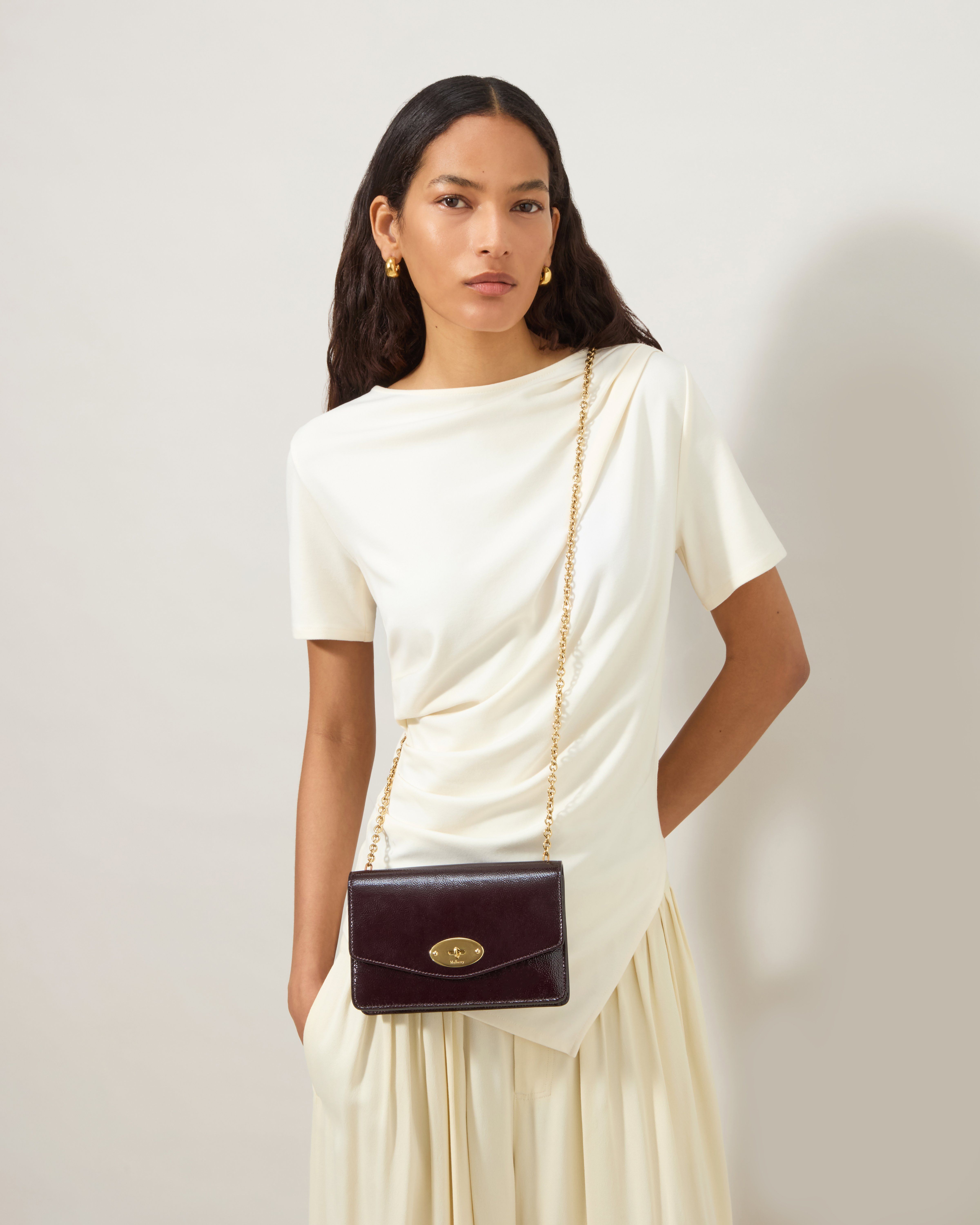 Mulberry | Small Darley | Deep Aubergine Patent | Women