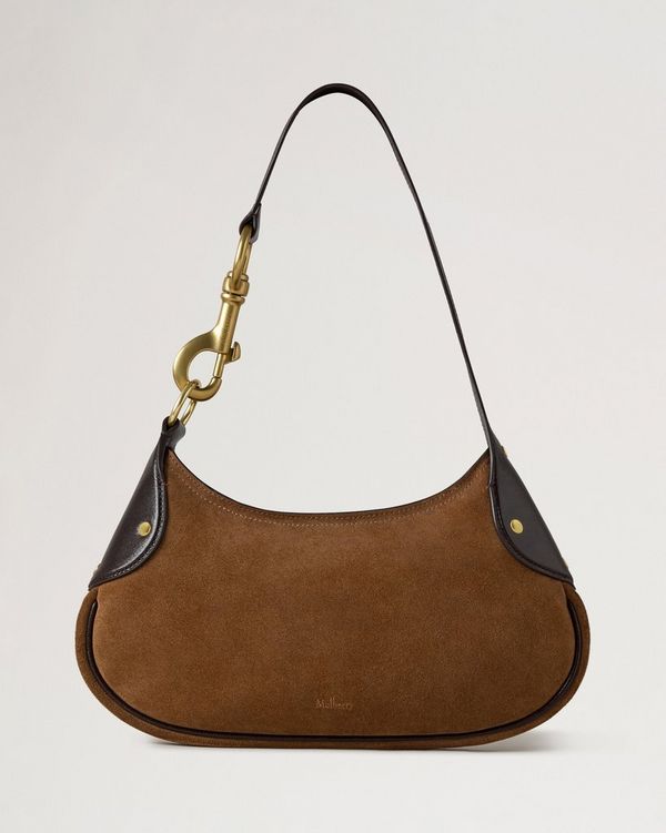 Mulberry | Small Hackney Shoulder Bag | Vintage Oak Suede | Top