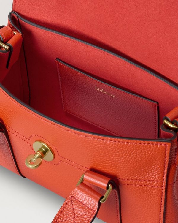 Mulberry | Mini Bayswater | Coral Orange Small Classic Grain