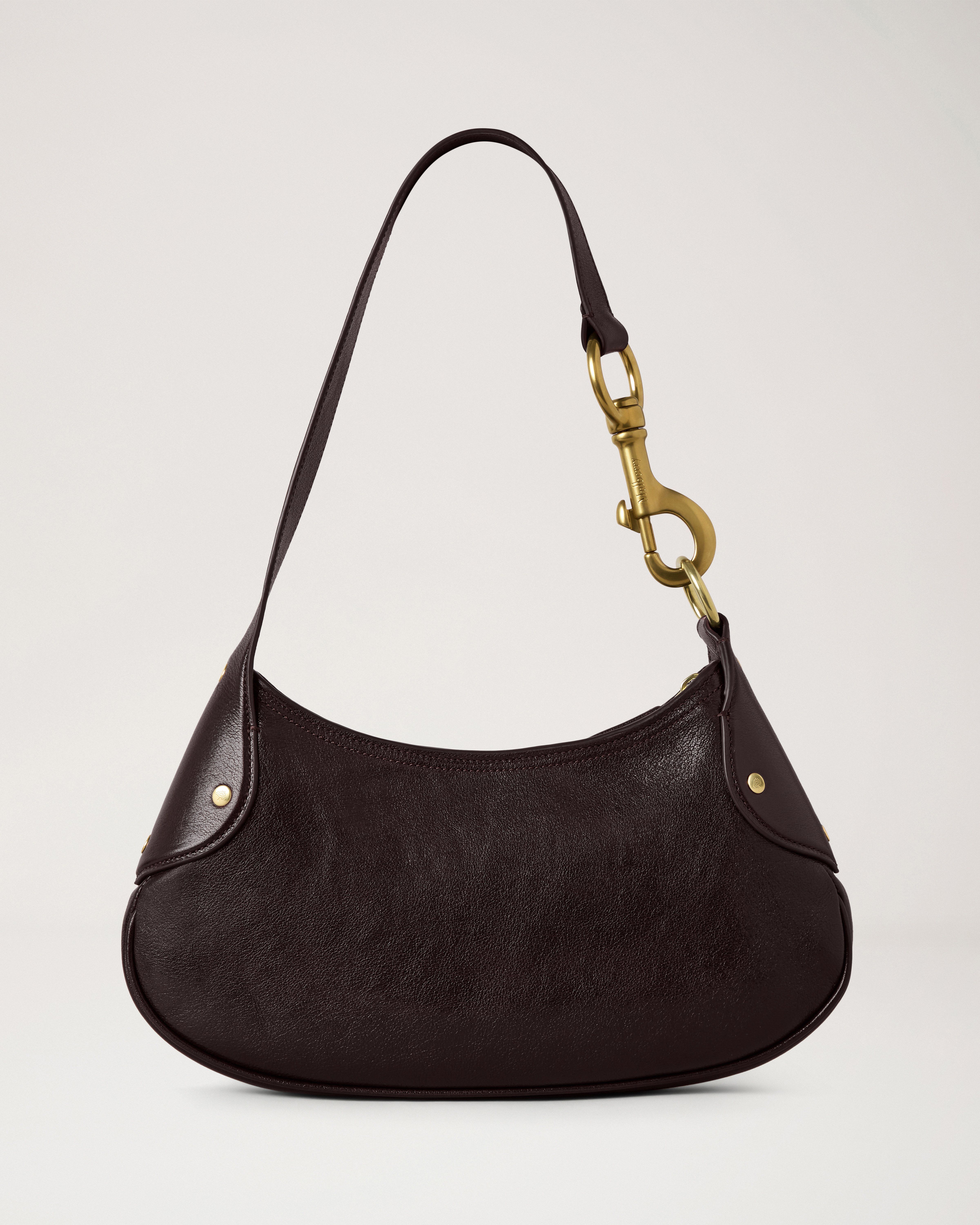 Mulberry | Small Hackney Shoulder Bag | Ebony Shiny Buffalo | Top