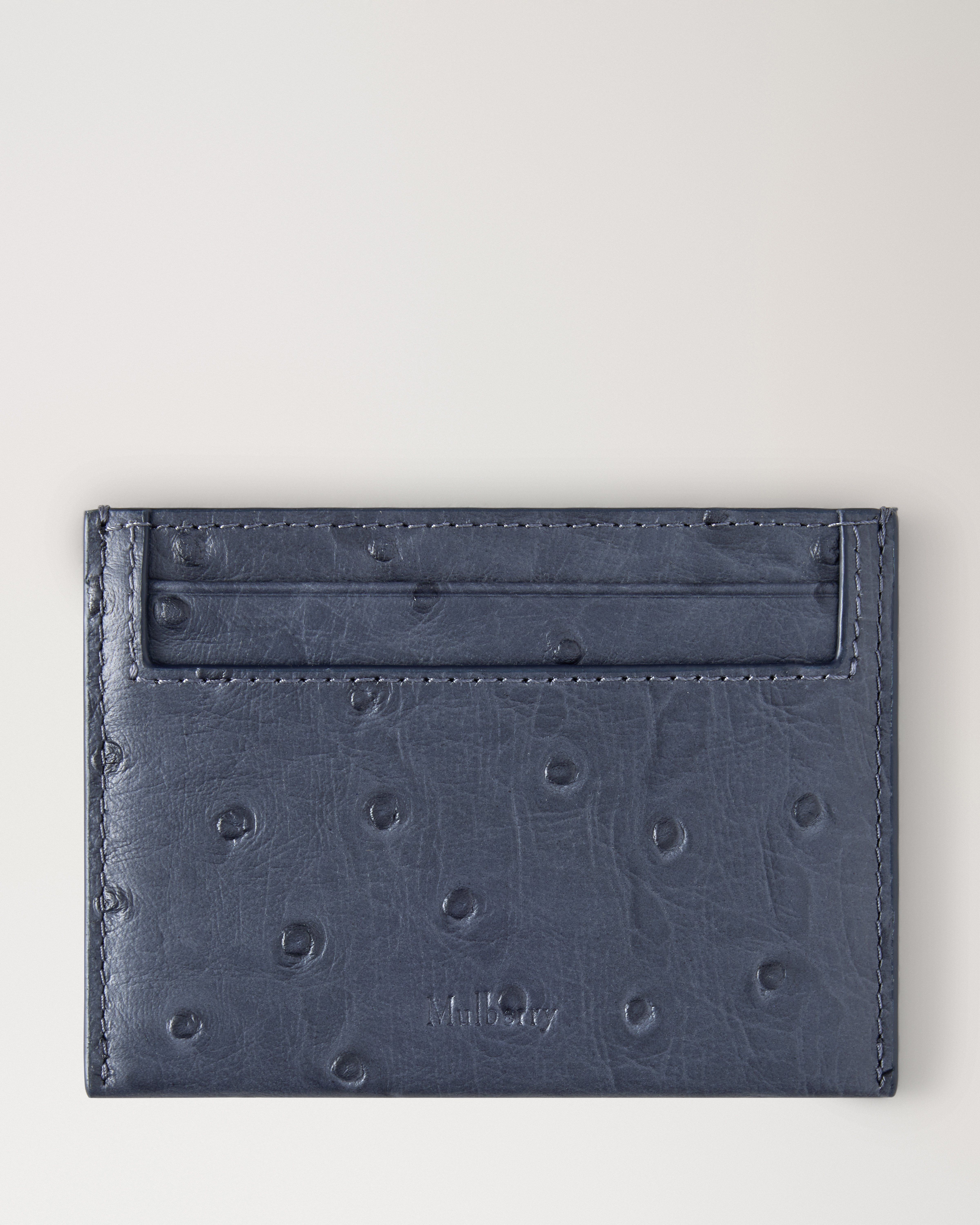 希少 Mulberry クラッチバッグ MADE IN ENGLAND ネイビー Mulberry | Credit Card Slip | Stormy Blue Ostrich | Women