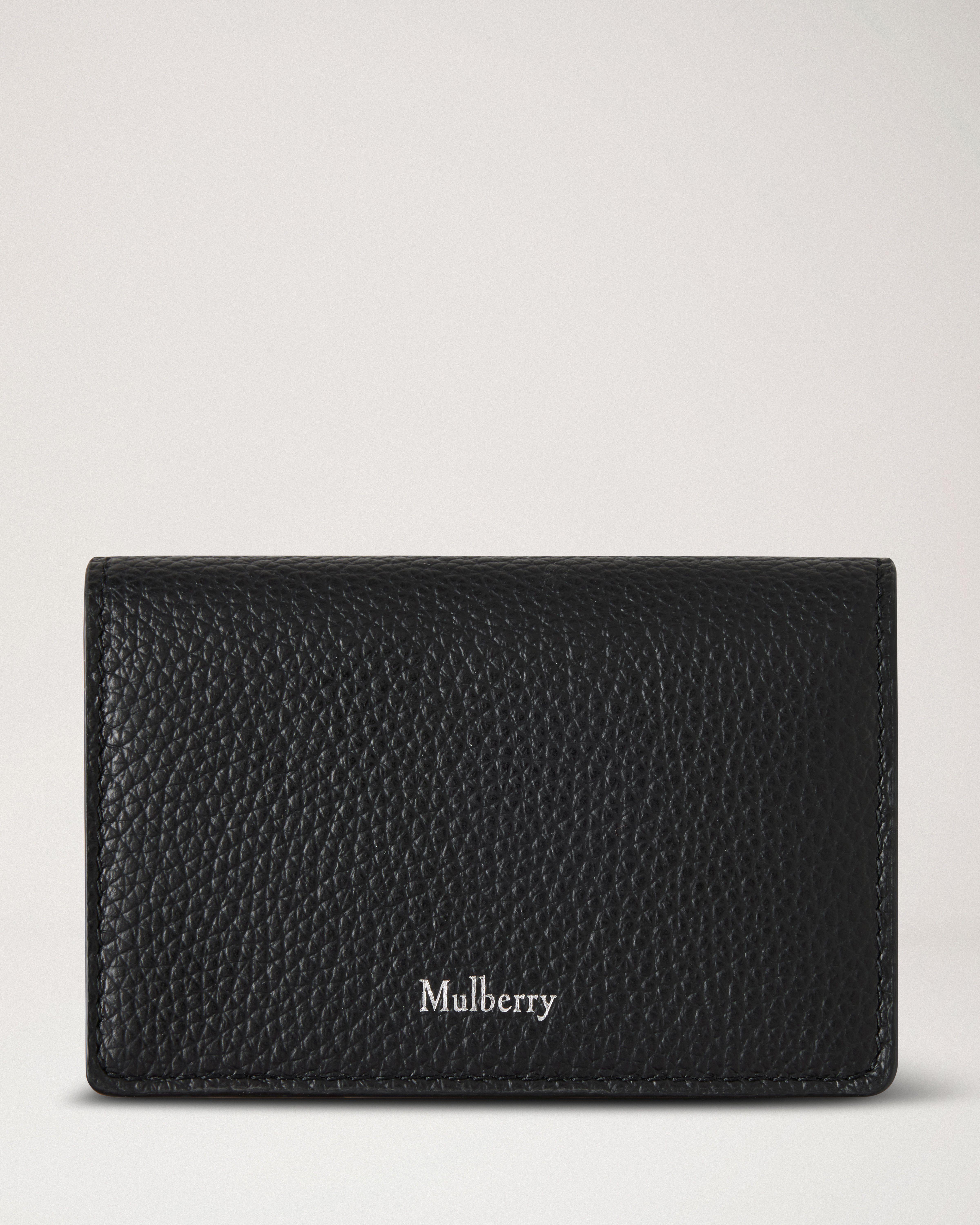 Mulberry☆25SS ロゴポイント コンチネンタル カードケース Mulberry | Continental Card Case | Black Small Classic Grain