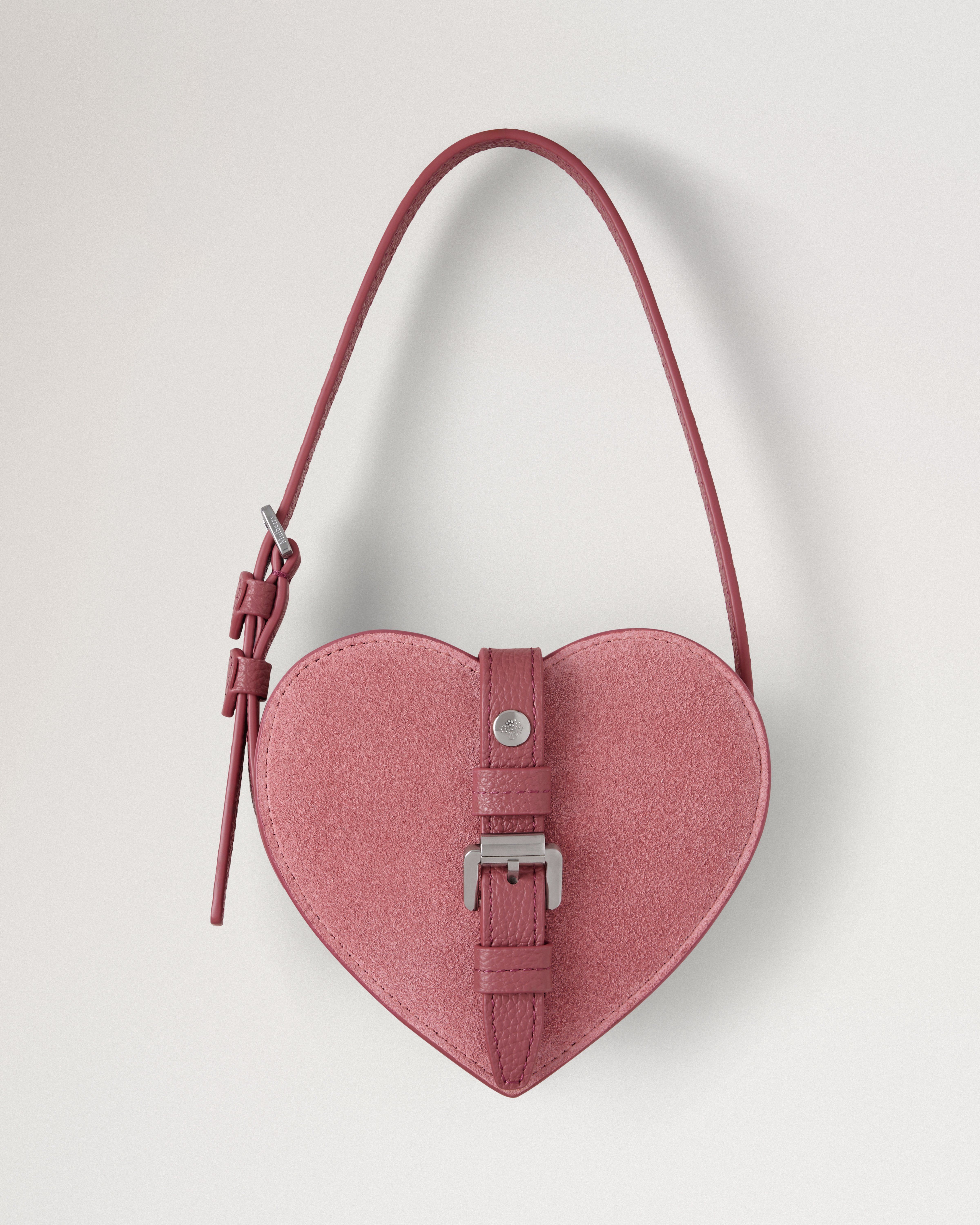 Mulberry | Roxanne Mini Heart Bag | Pink Scrumpy Suede | Roxanne