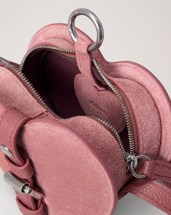 Mulberry | Roxanne Mini Heart Bag | Pink Scrumpy Suede | Roxanne