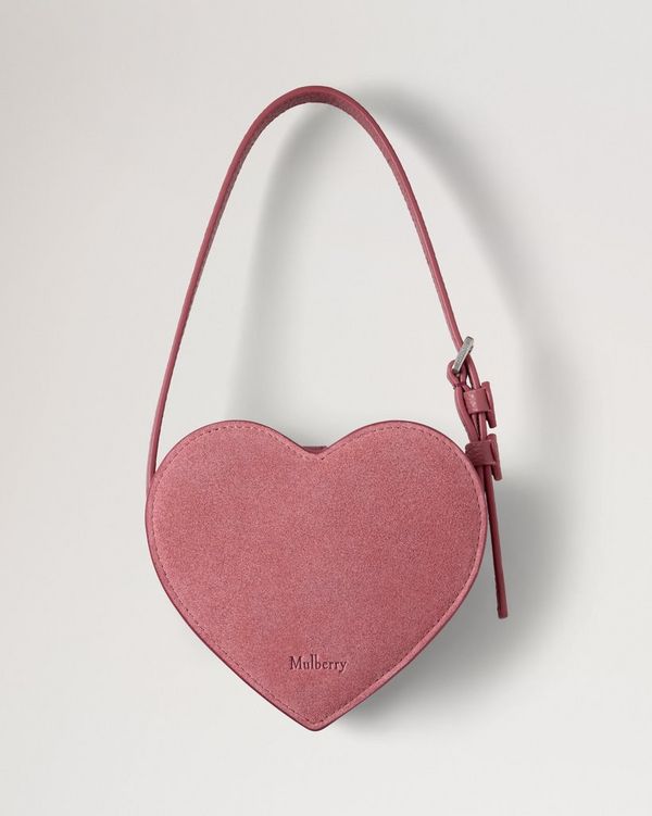 Mulberry | Roxanne Mini Heart Bag | Pink Scrumpy Suede | Roxanne