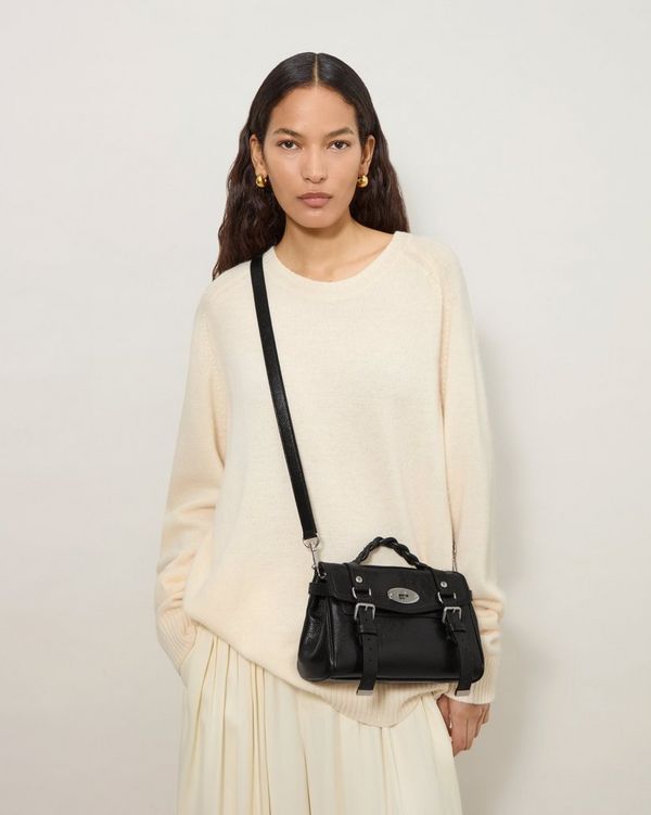 Mulberry | ミニ アレクサ | ブラック ハイシャインレザー | トップ