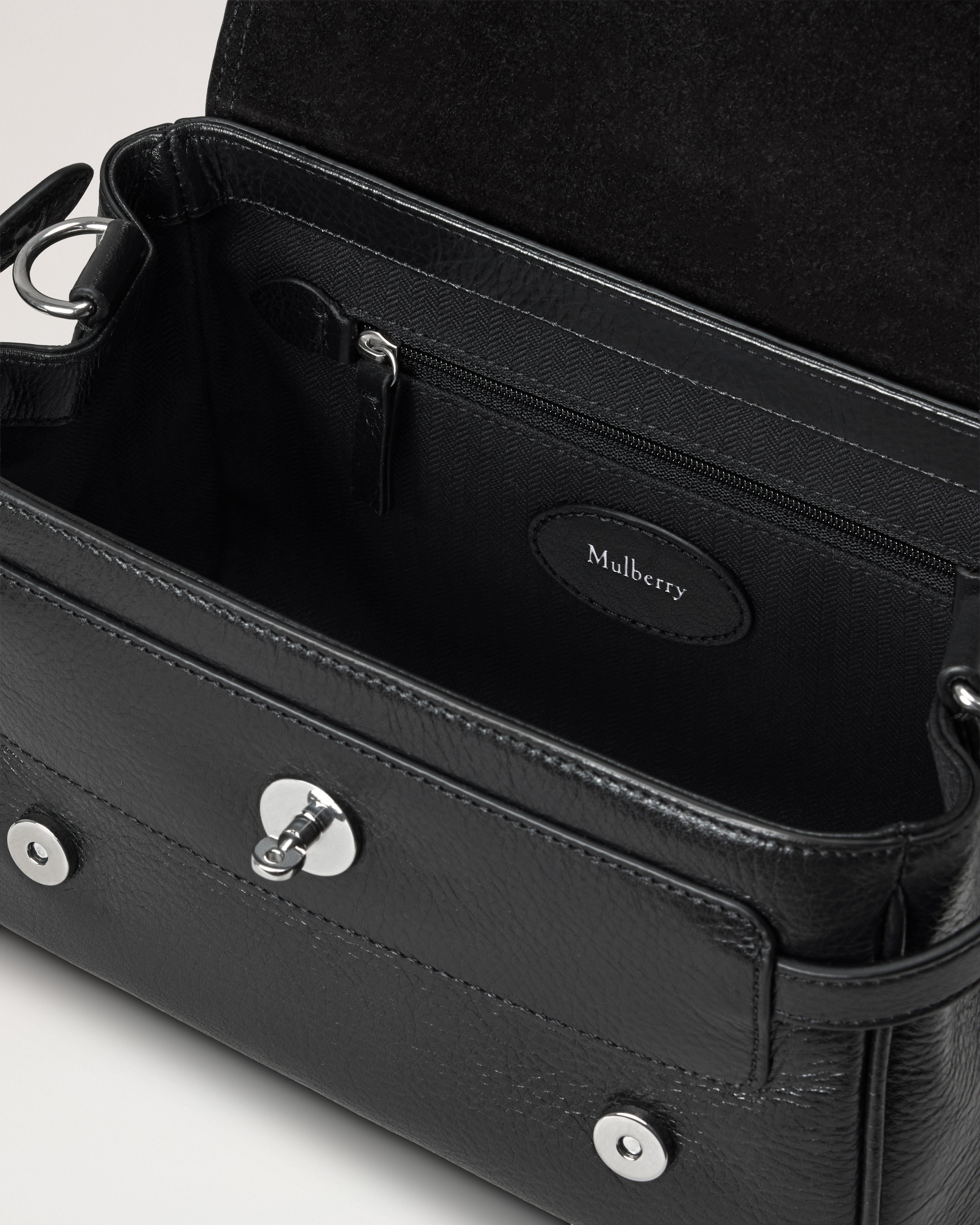 Mulberry | ミニ アレクサ | ブラック ハイシャインレザー | トップ