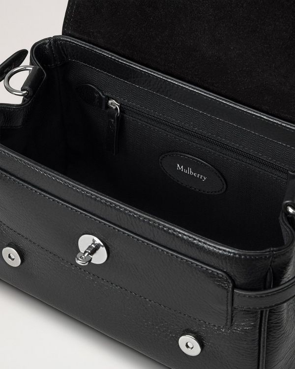 Mulberry | ミニ アレクサ | ブラック ハイシャインレザー | トップ