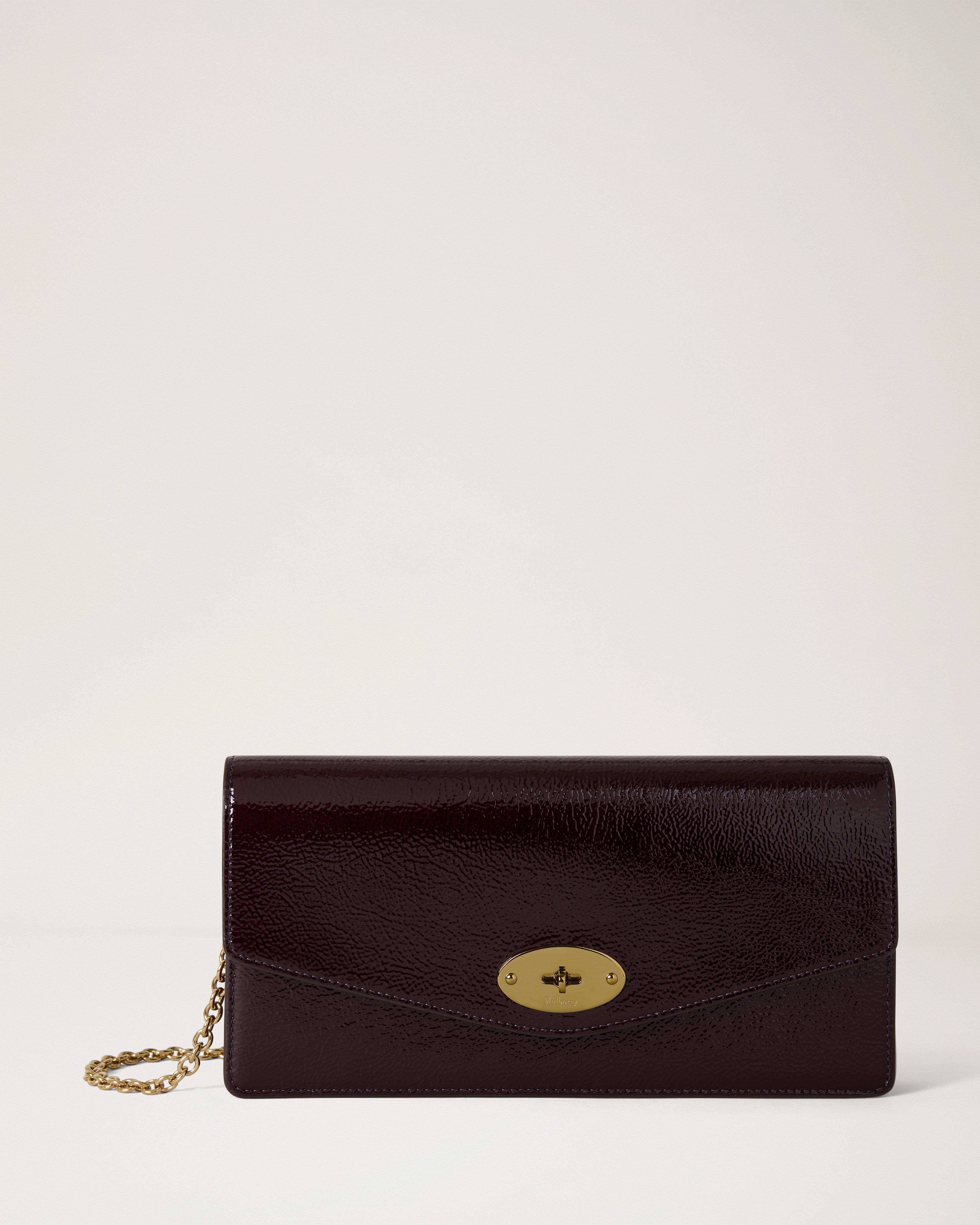 Mulberry | Darley Clutch | Deep Aubergine Patent | Women