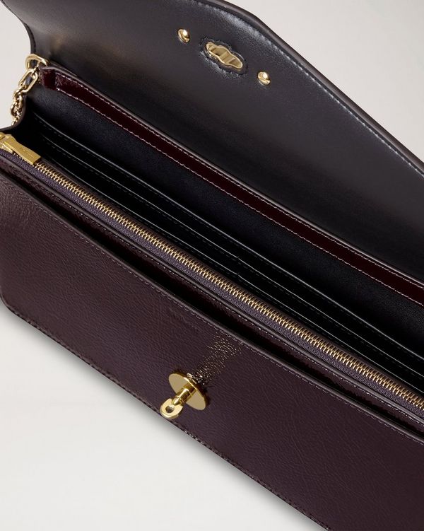 Mulberry | Darley Clutch | Deep Aubergine Patent | Women