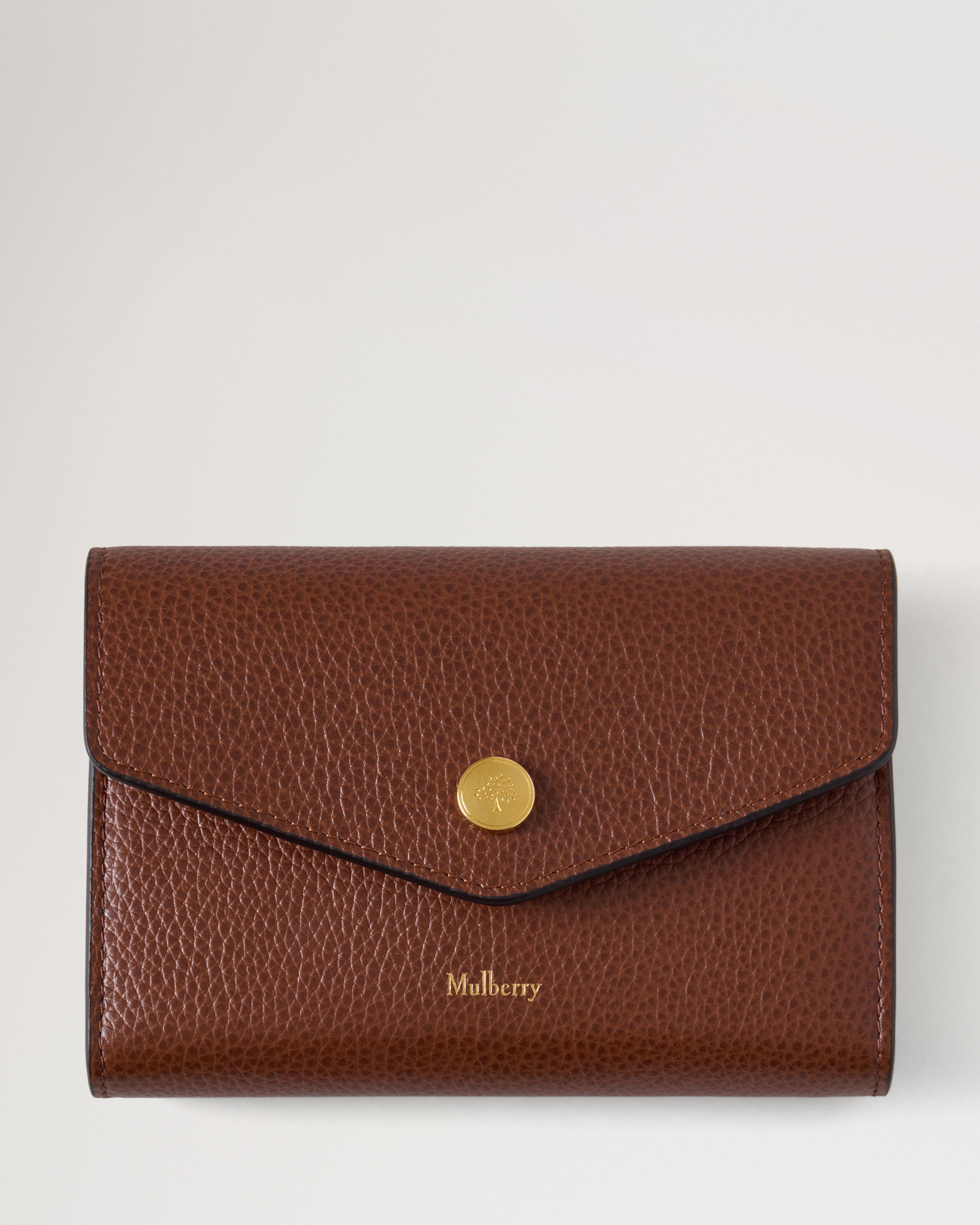 バッグ Mulberry Press stud Coin Pouch Mulberry | Press Stud Wallet | Oak Two-Tone Small Classic Grain