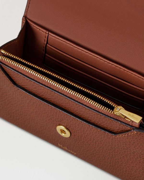 Mulberry | Press Stud Wallet | Oak Two-Tone Small Classic Grain