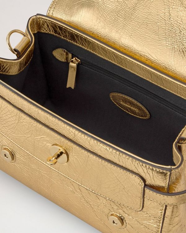Mulberry | Mini Alexa | Somerset Gold Grainy Metallic | Women