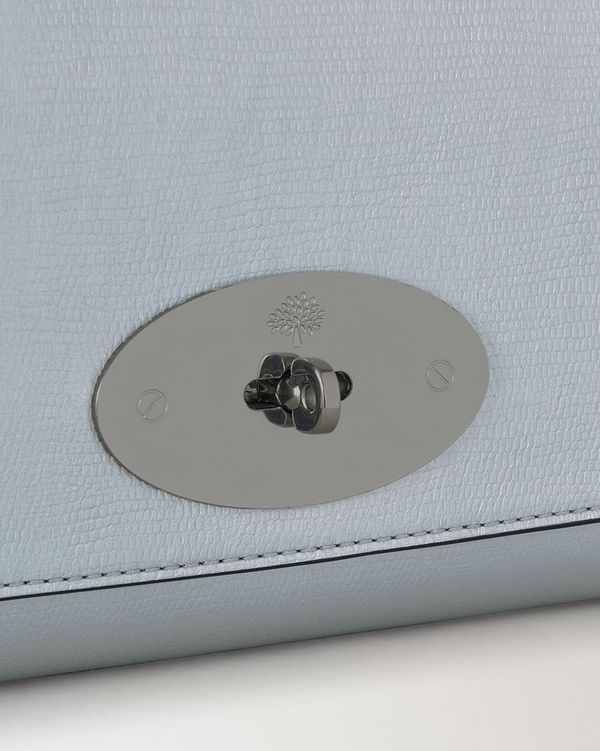 Mulberry | Lily Clutch | Silver Iridescent Lizard Embossed Leather