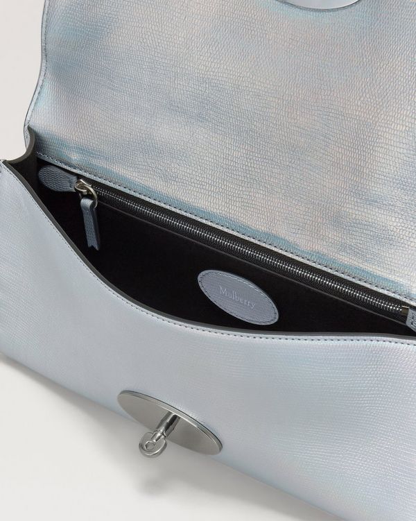 Mulberry シルバー ソフティ　クラッチ Mulberry | Lily Clutch | Silver Iridescent Lizard Embossed Leather