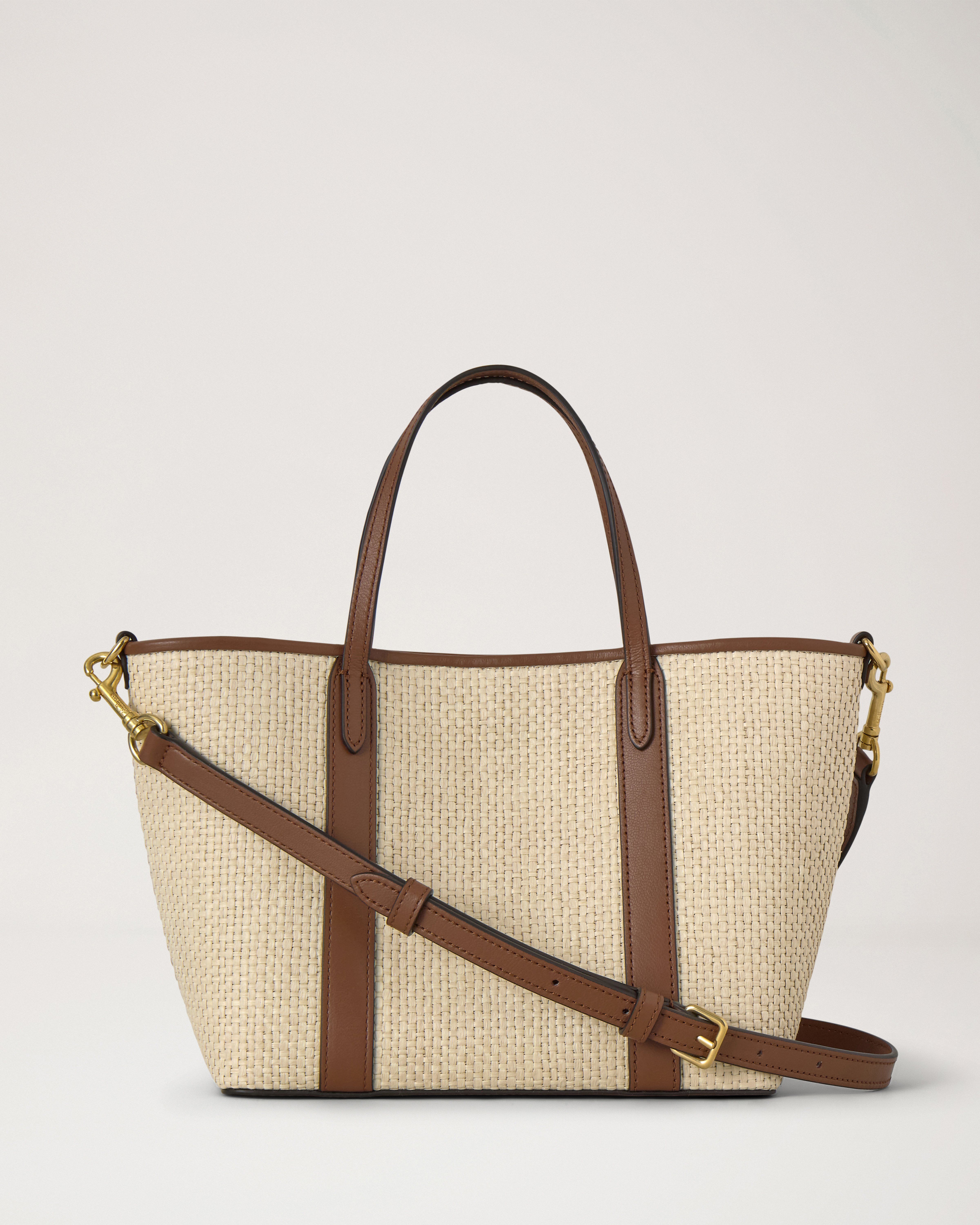 Mulberry | Mini Bayswater Tote | Ecru & Bright Oak Raffia