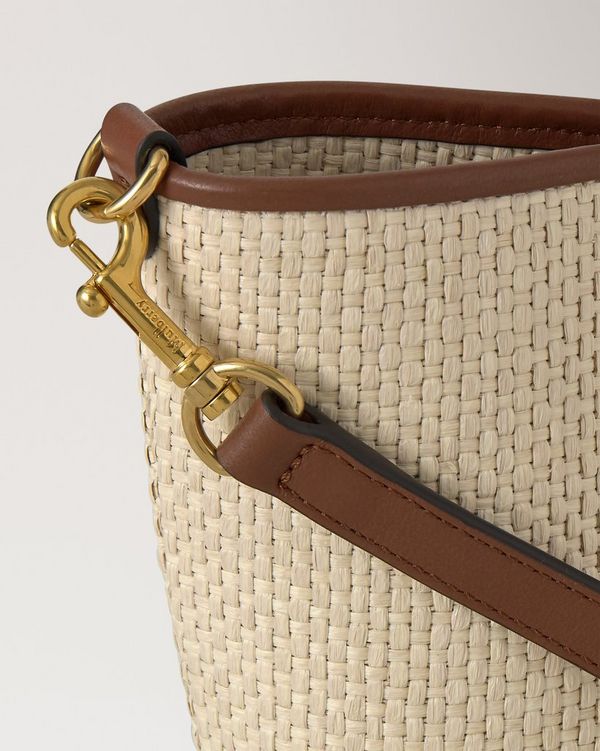Mulberry | Mini Bayswater Tote | Ecru & Bright Oak Raffia
