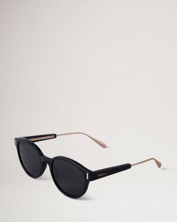 Mulberry | Taylor Sunglasses | Black Bio Acetate & Metal | Women display picture 1