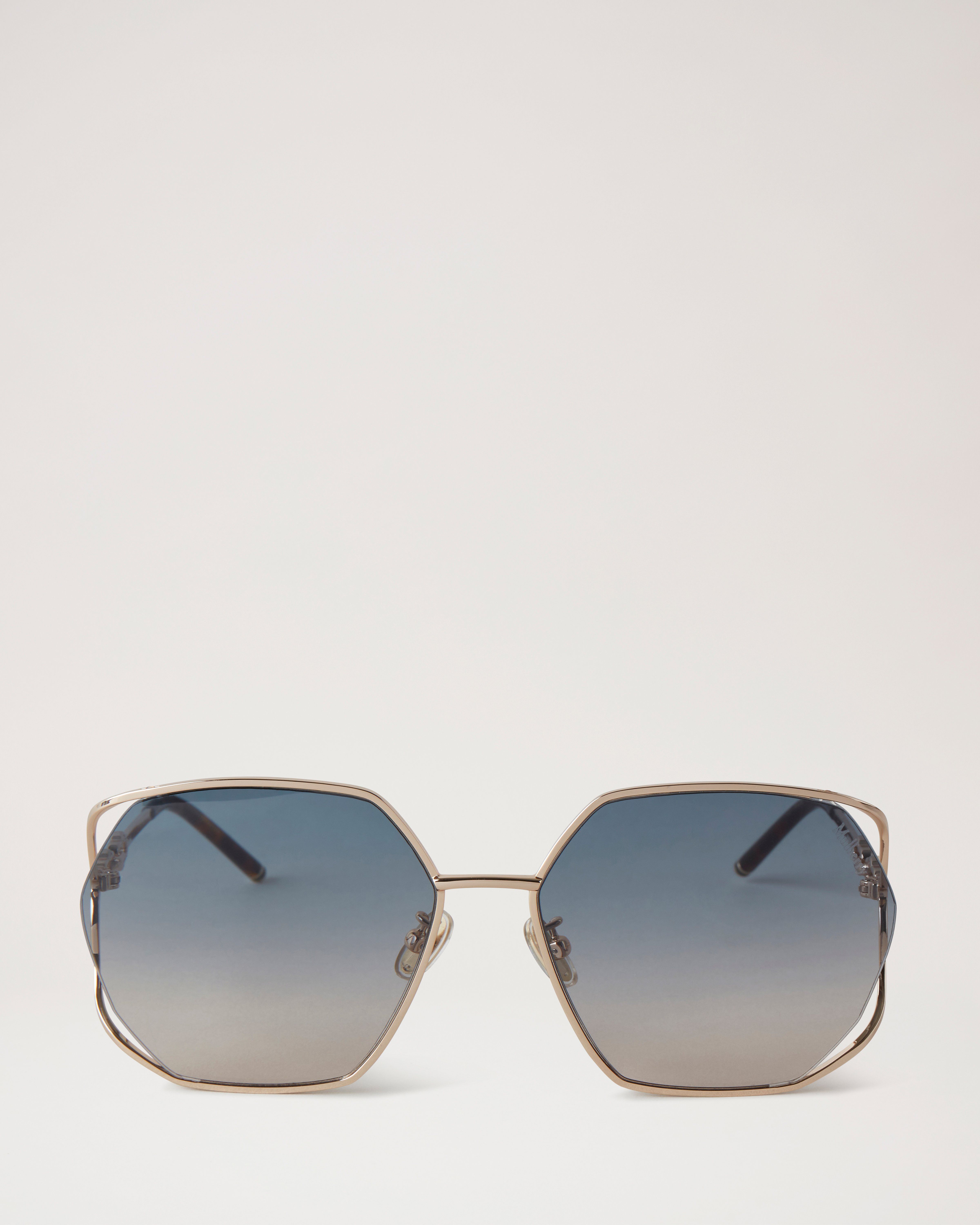 Willow Sunglasses Gold Sapphire Metal Sunglasses Mulberry