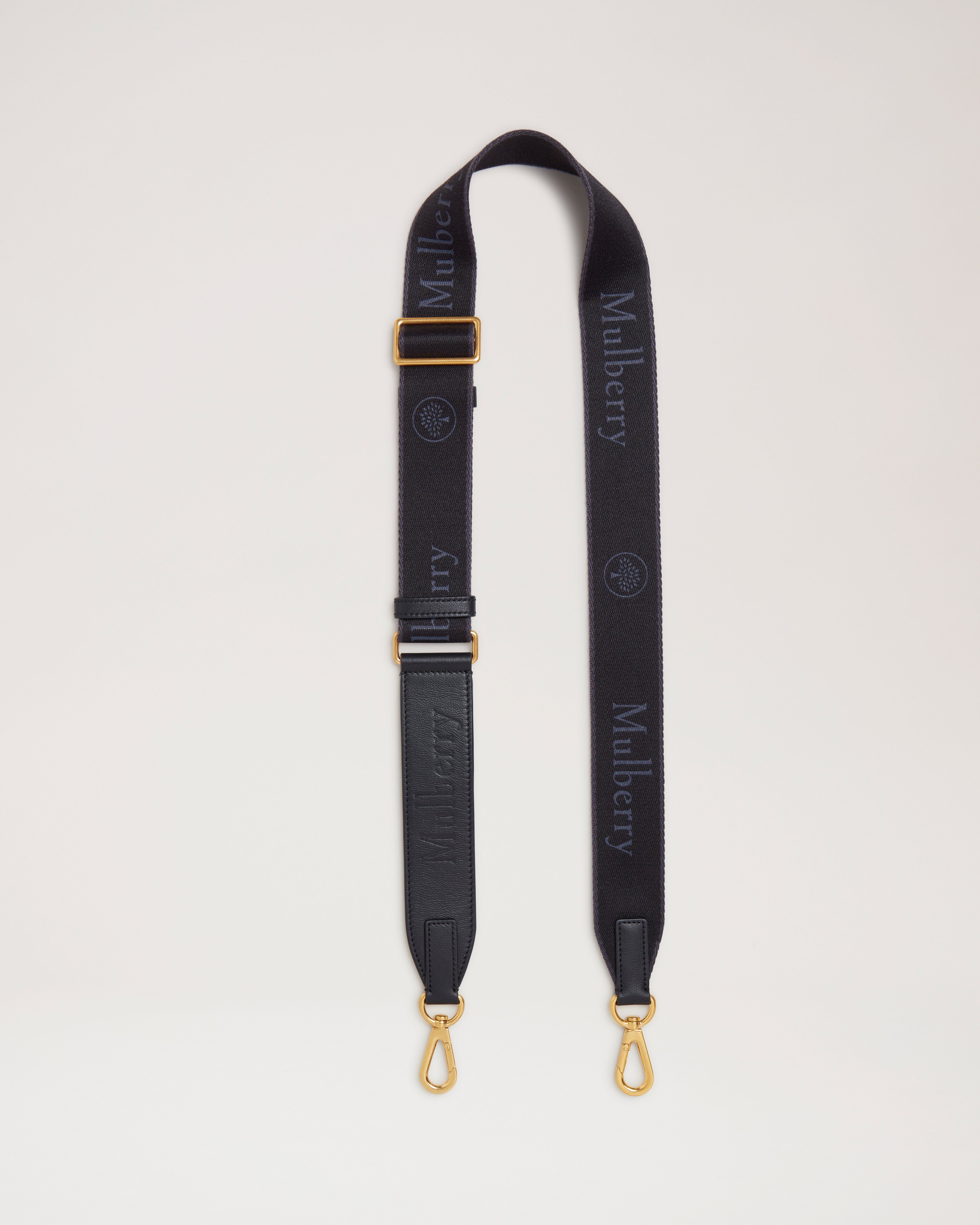 Thin Leather Strap, Black Micro Classic Grain, Women