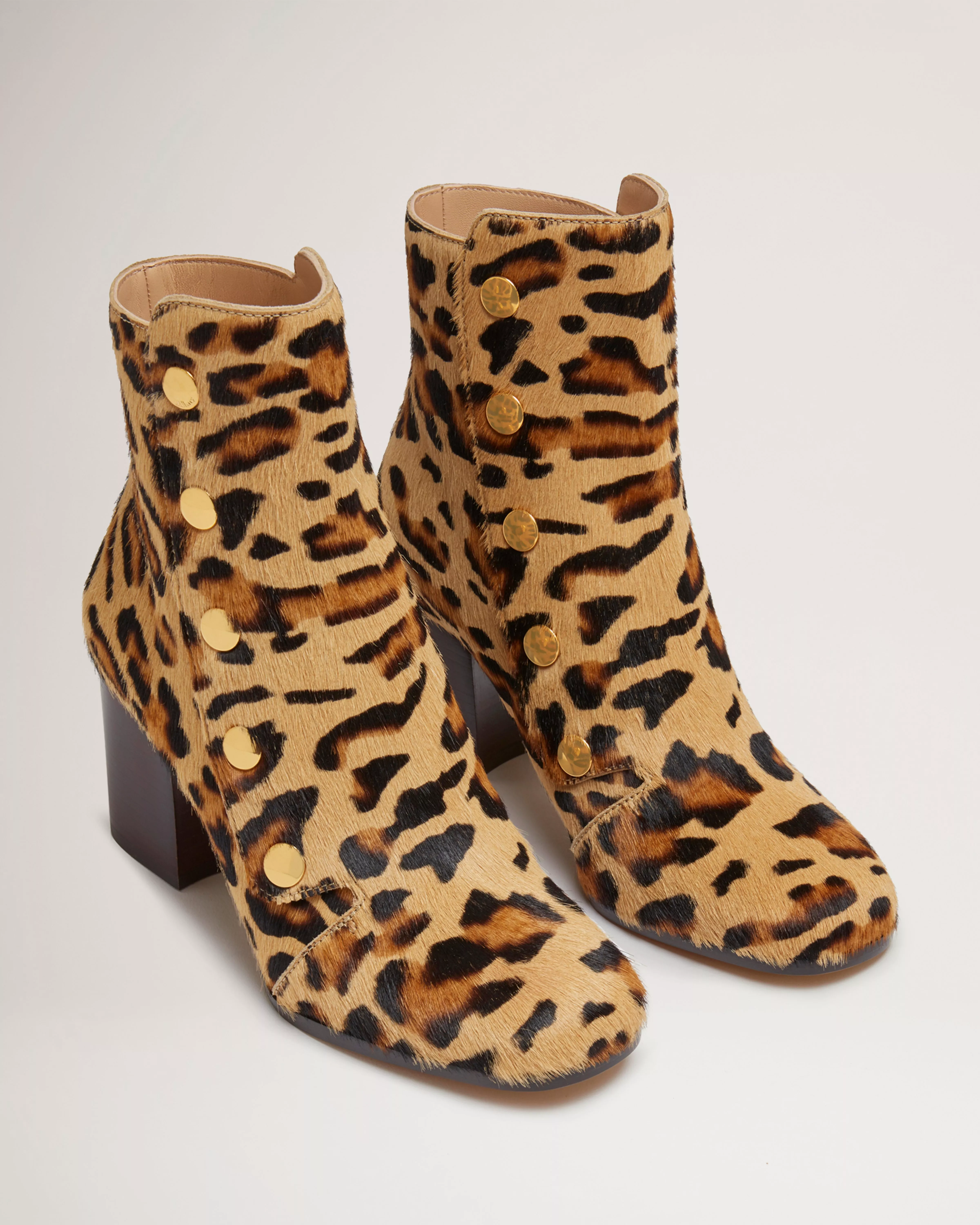 leopard haircalf booties