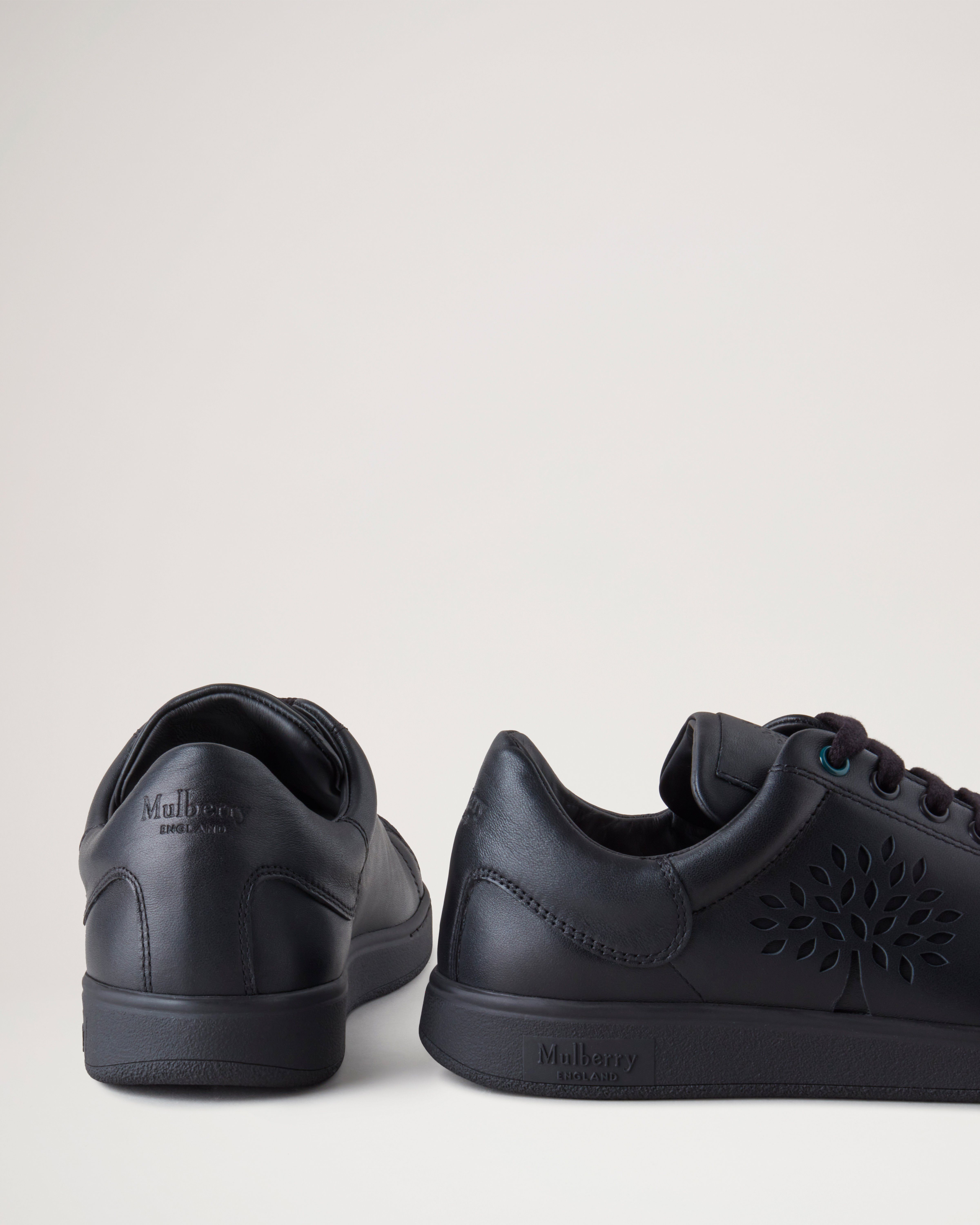 Tree Tennis Trainers | Black Leather | Men | Mulberry
