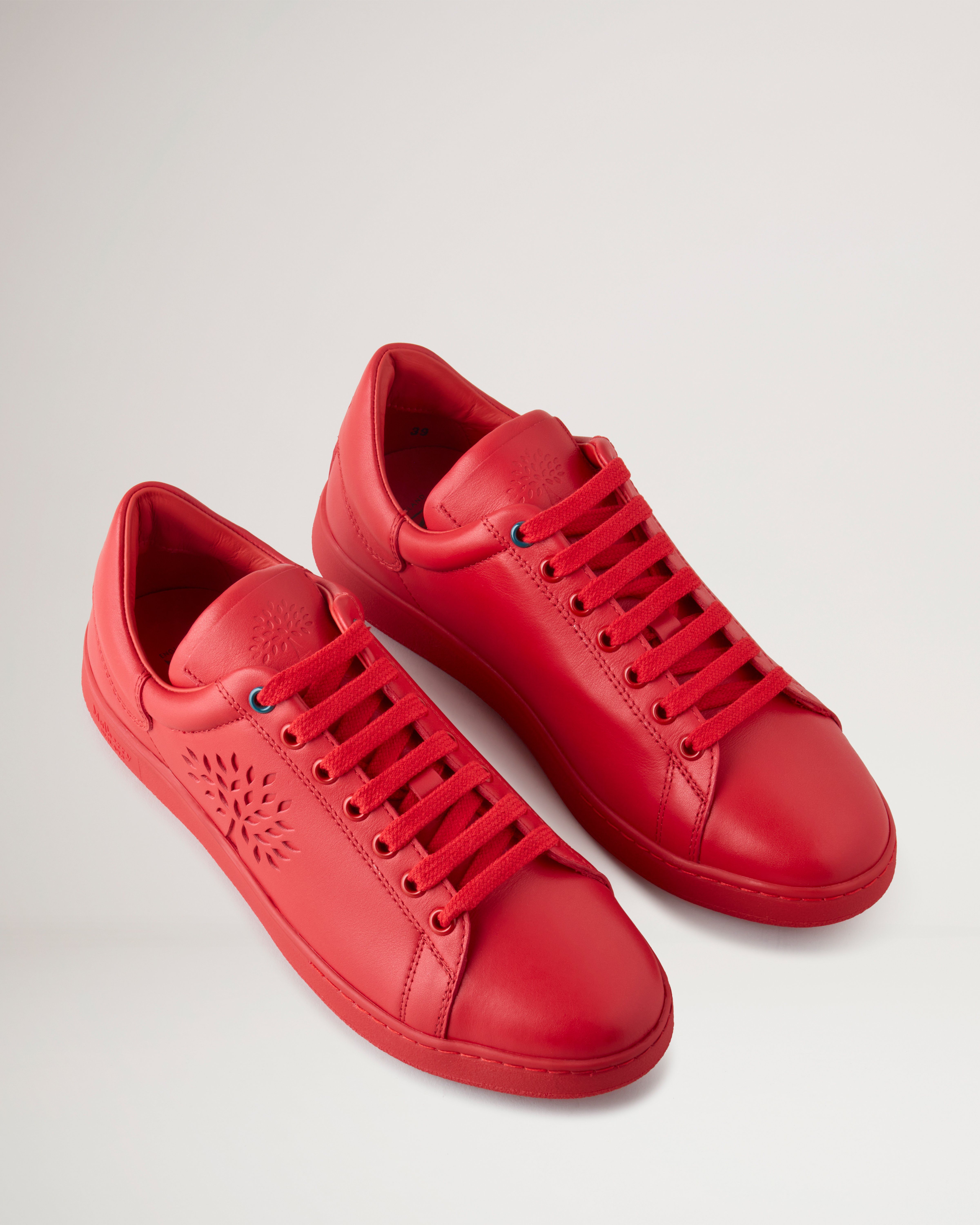 Mens red best sale leather trainers