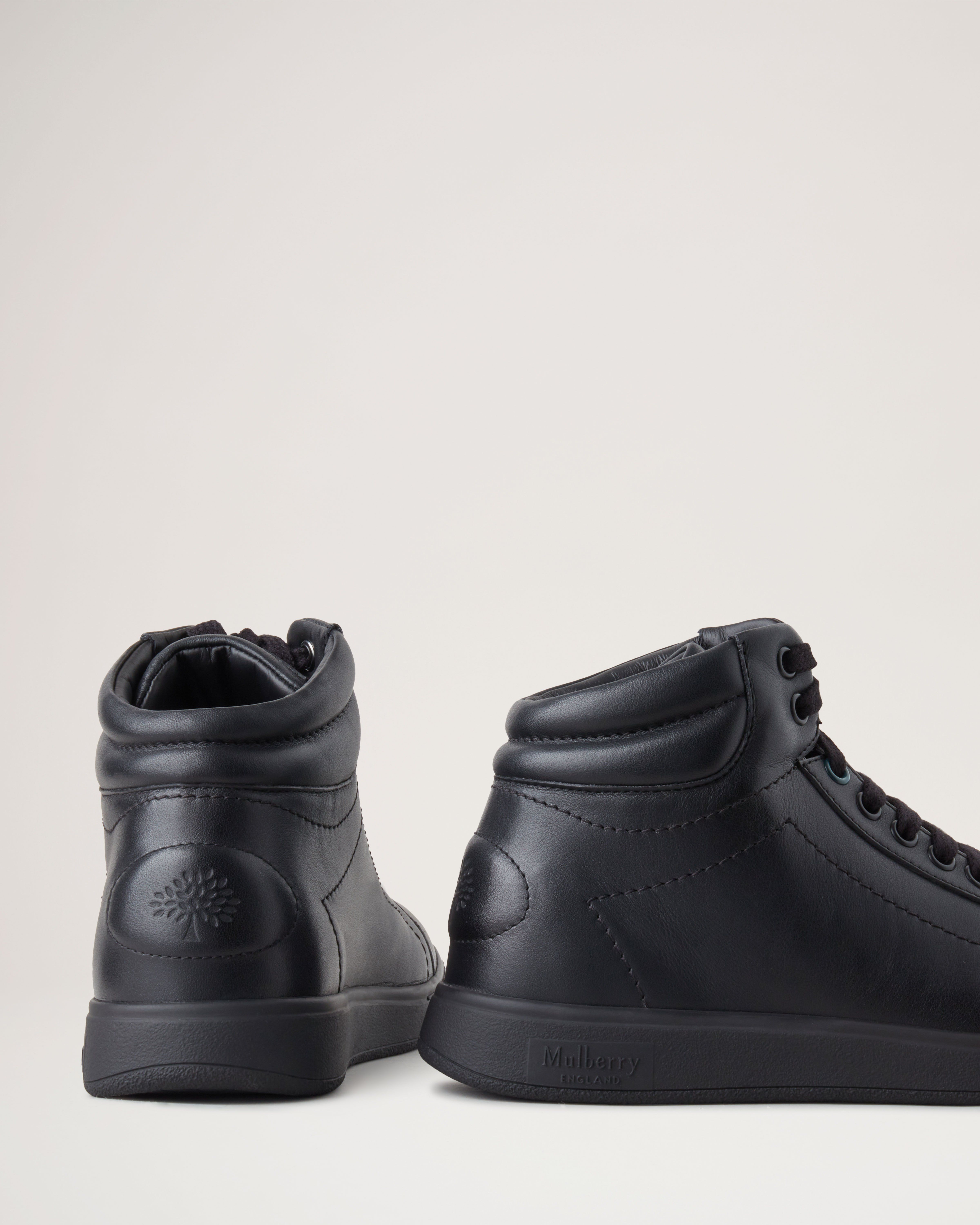 Black leather outlet high top shoes