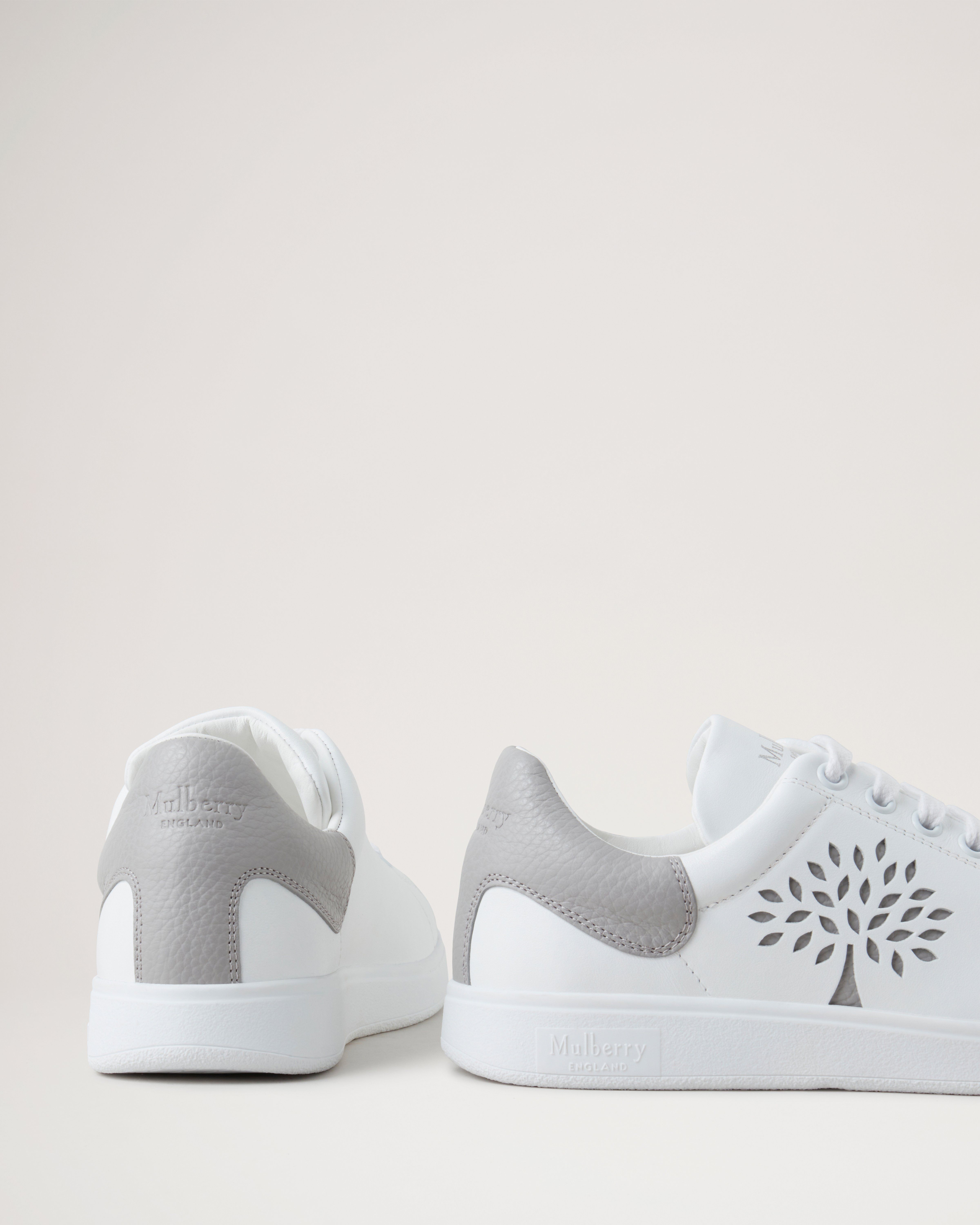 Tree Tennis Trainers | Pale Grey Bovine Leather | Women | Mulberry