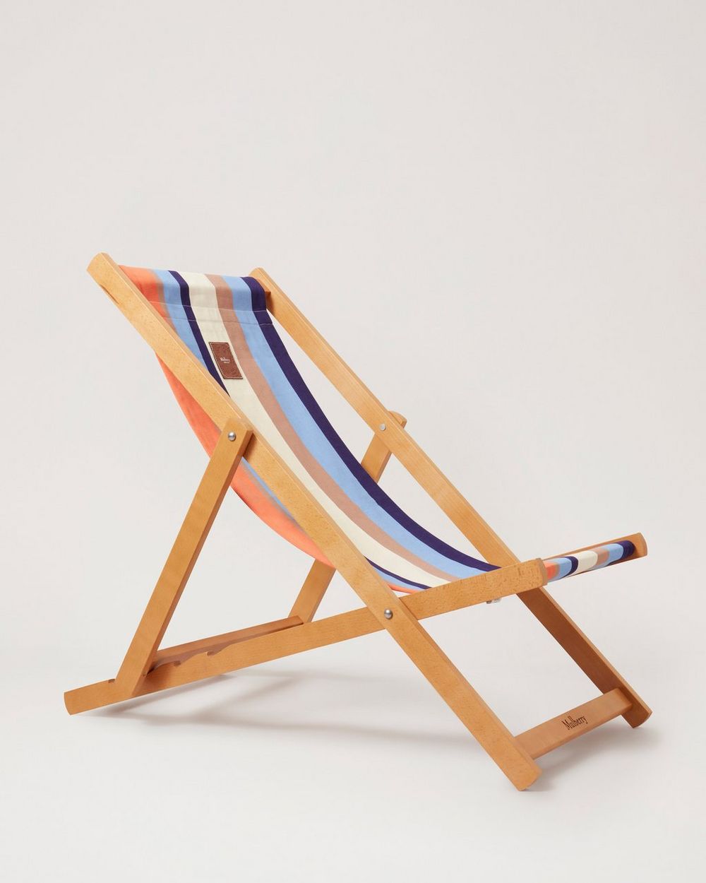 Striped Deck Chair Mandarin Orange & Cornflower Blue Mixed Material
