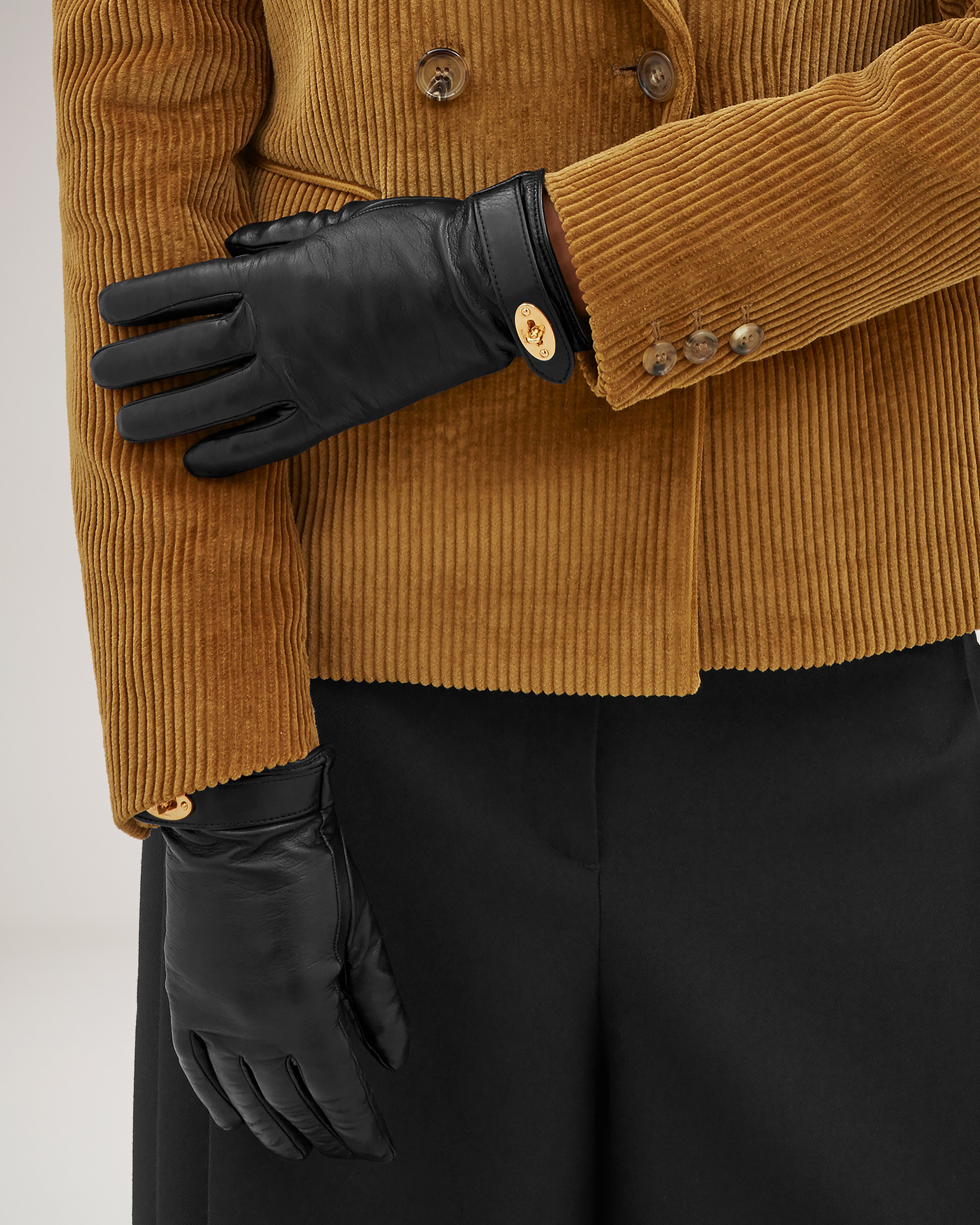 Mulberry Soft on sale Napa Black Leather Gloves