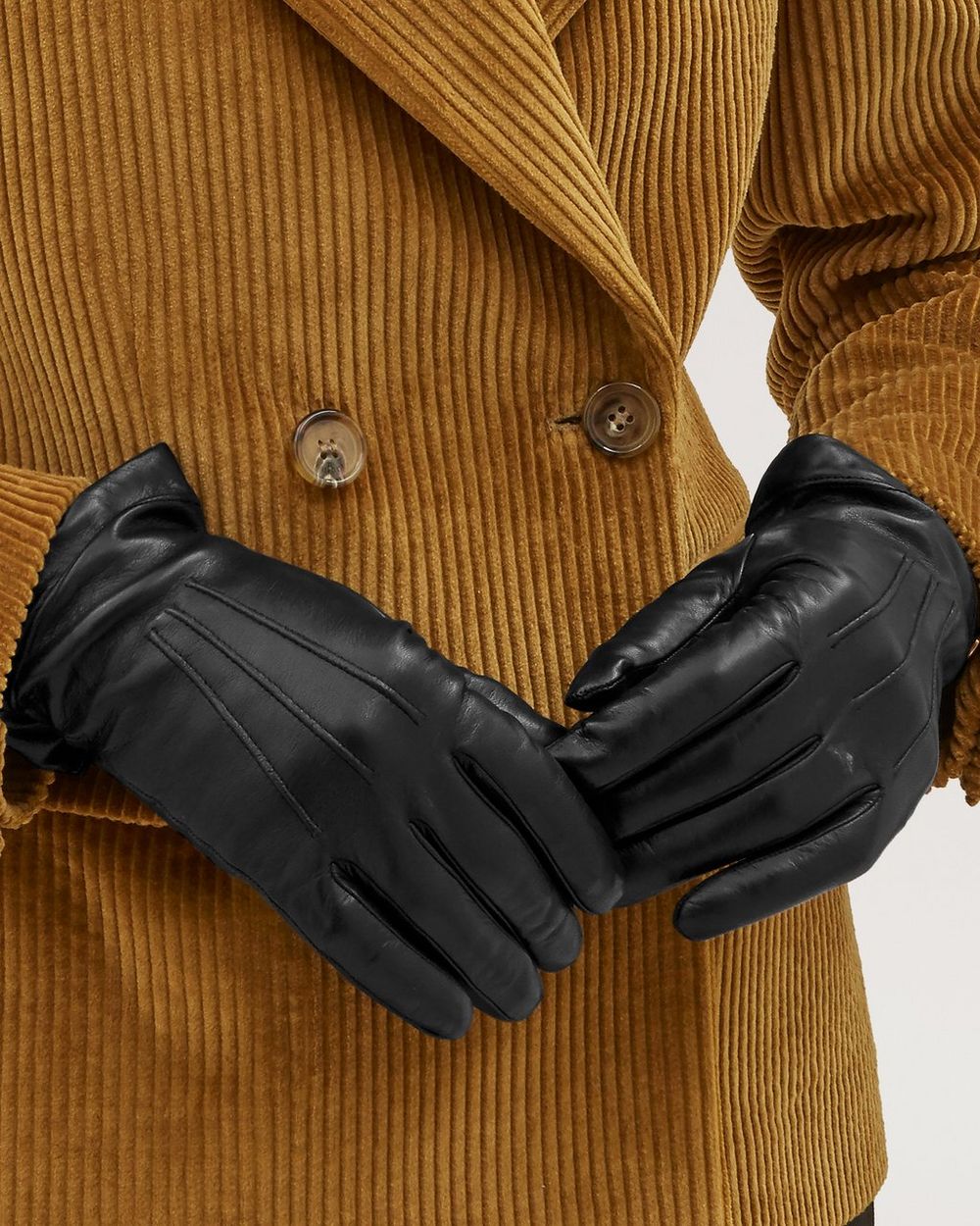 Soft Nappa Leather Gloves | Black Nappa Leather | Scarves & Hats | Mulberry