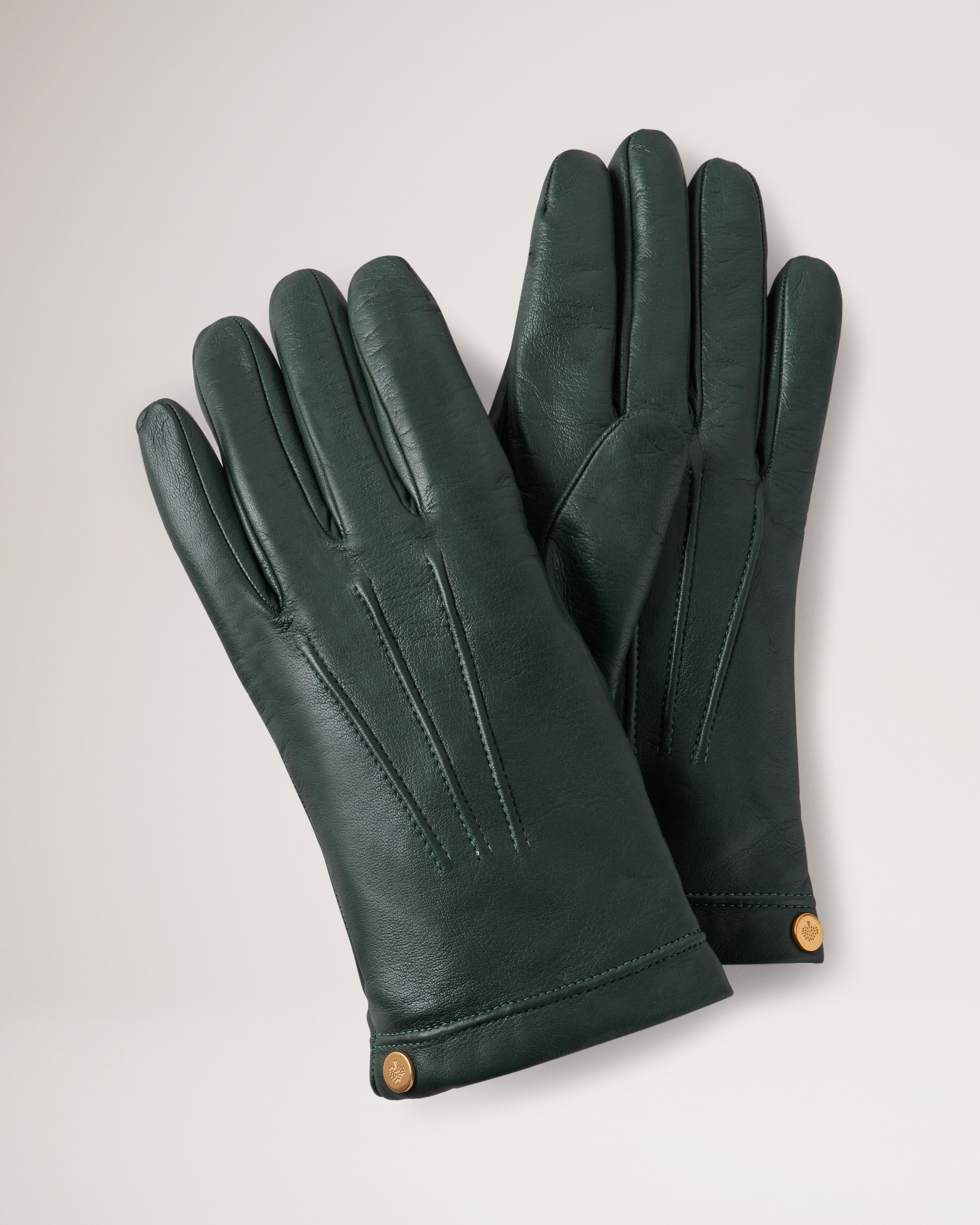 Dark green on sale leather gloves