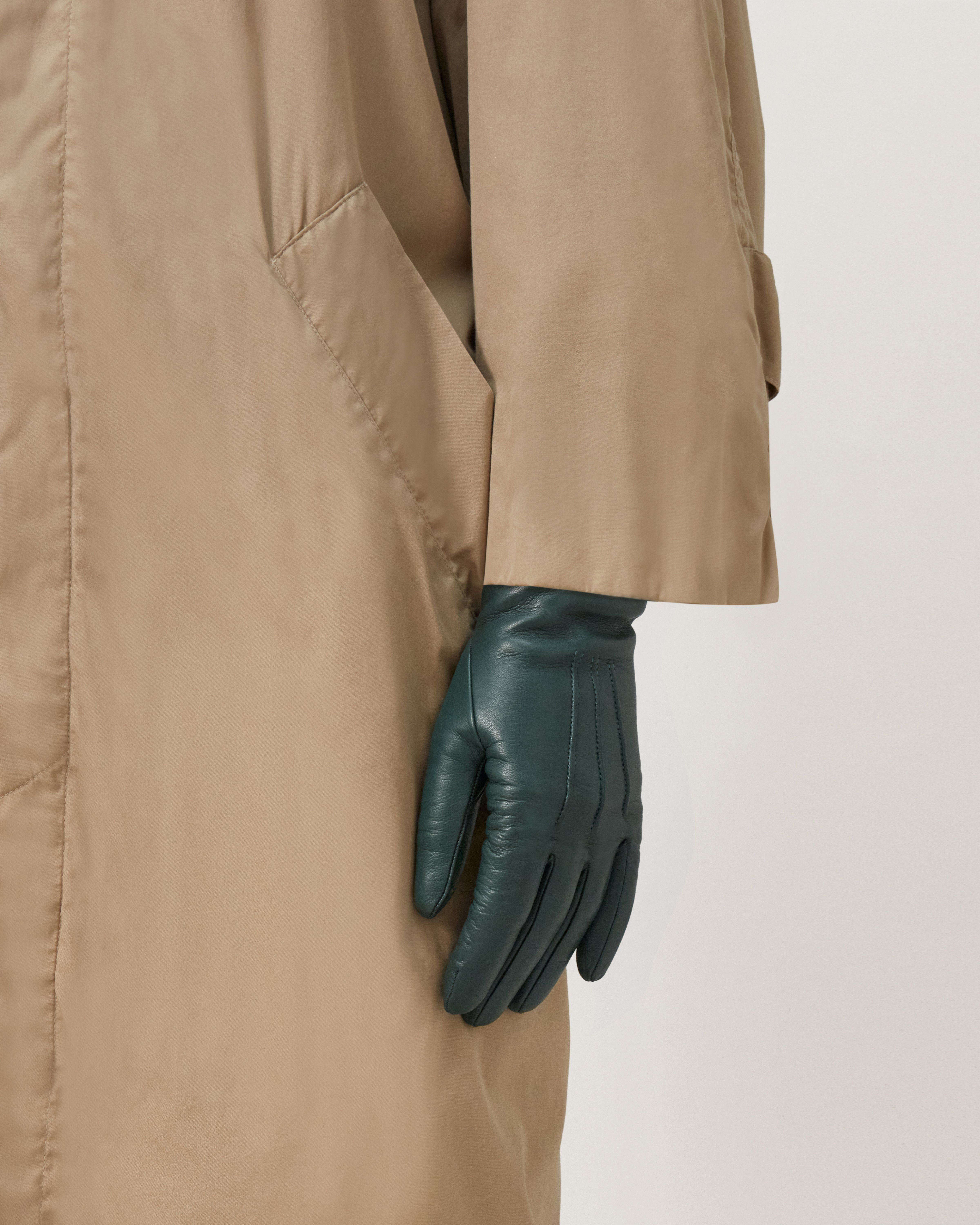 Soft Nappa Gloves, Mulberry Green Nappa Leather, Women