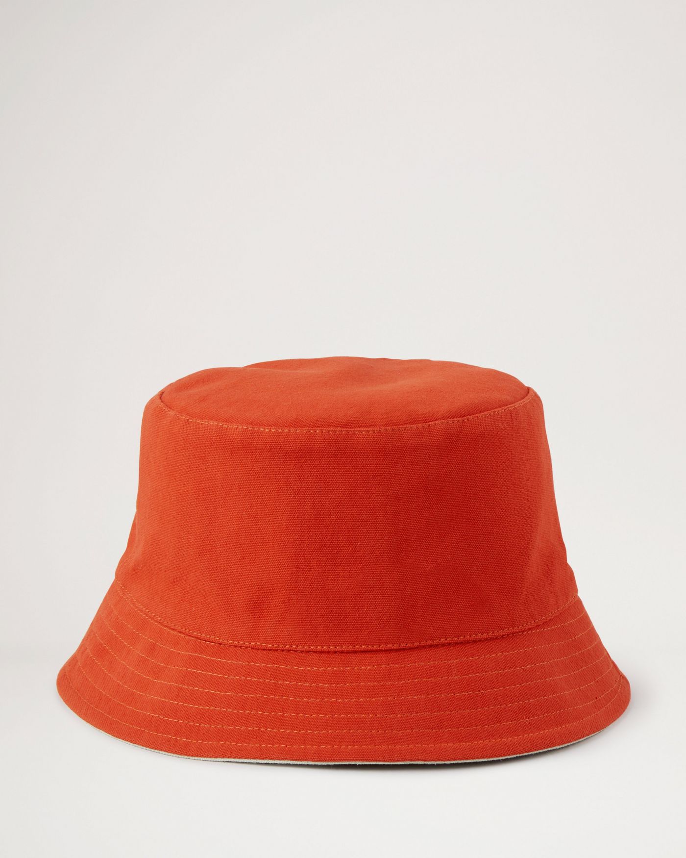 Solid Reversible Bucket Hat Coral Orange & Wild Primrose Cotton
