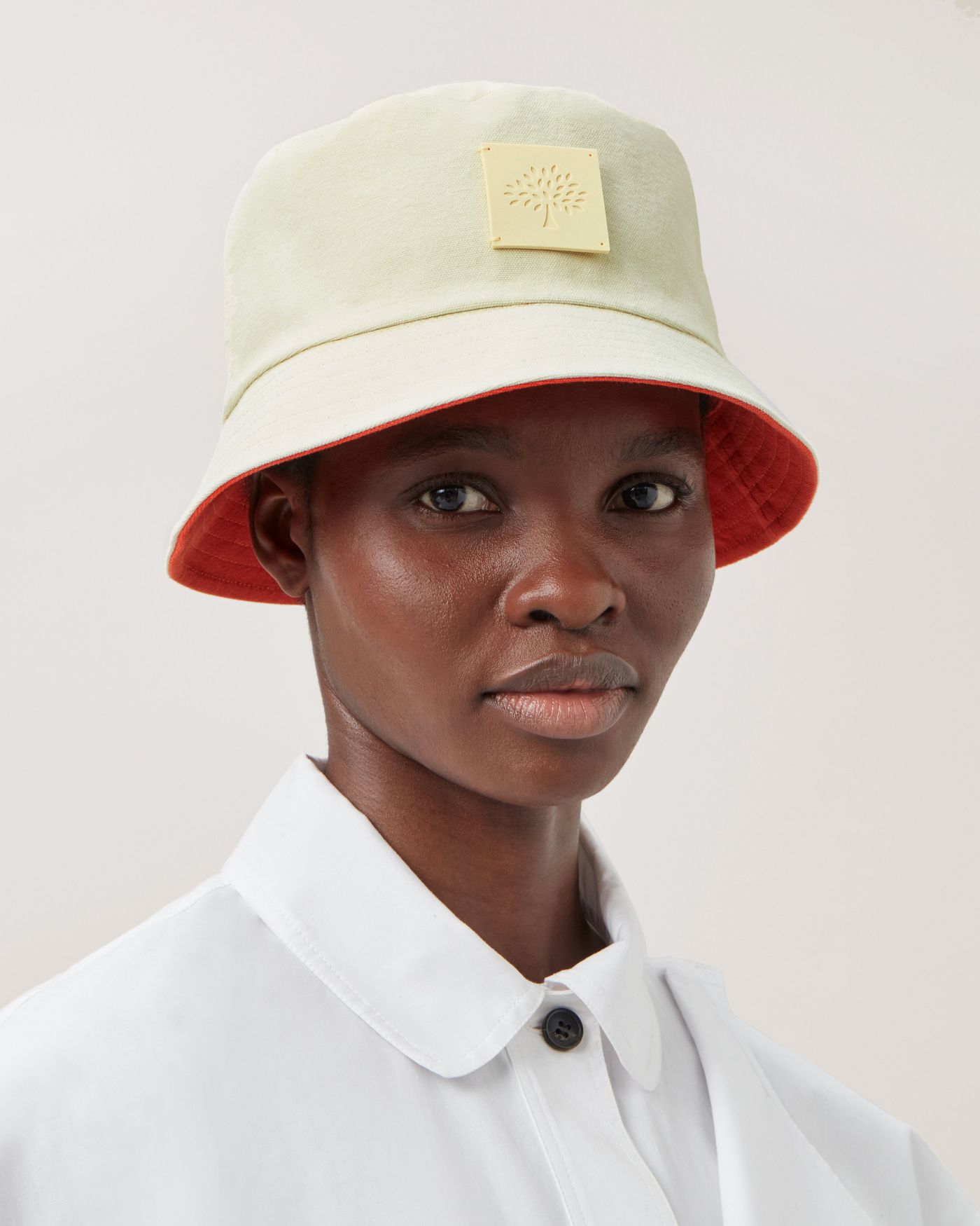 Solid Reversible Bucket Hat | Coral Orange & Wild Primrose Cotton ...