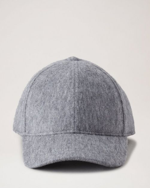 Baseball Cap aus Wolle Lammwolle in Anthrazit Schwarz Damen Mulberry