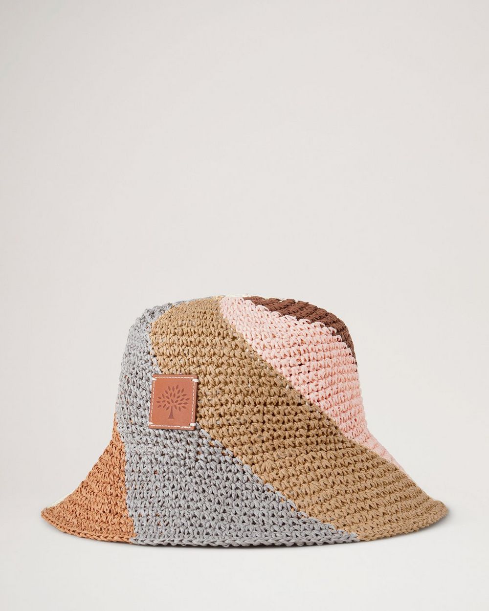 Stripe Summer Bucket Hat MaplePale Grey 100 Paper Women Mulberry