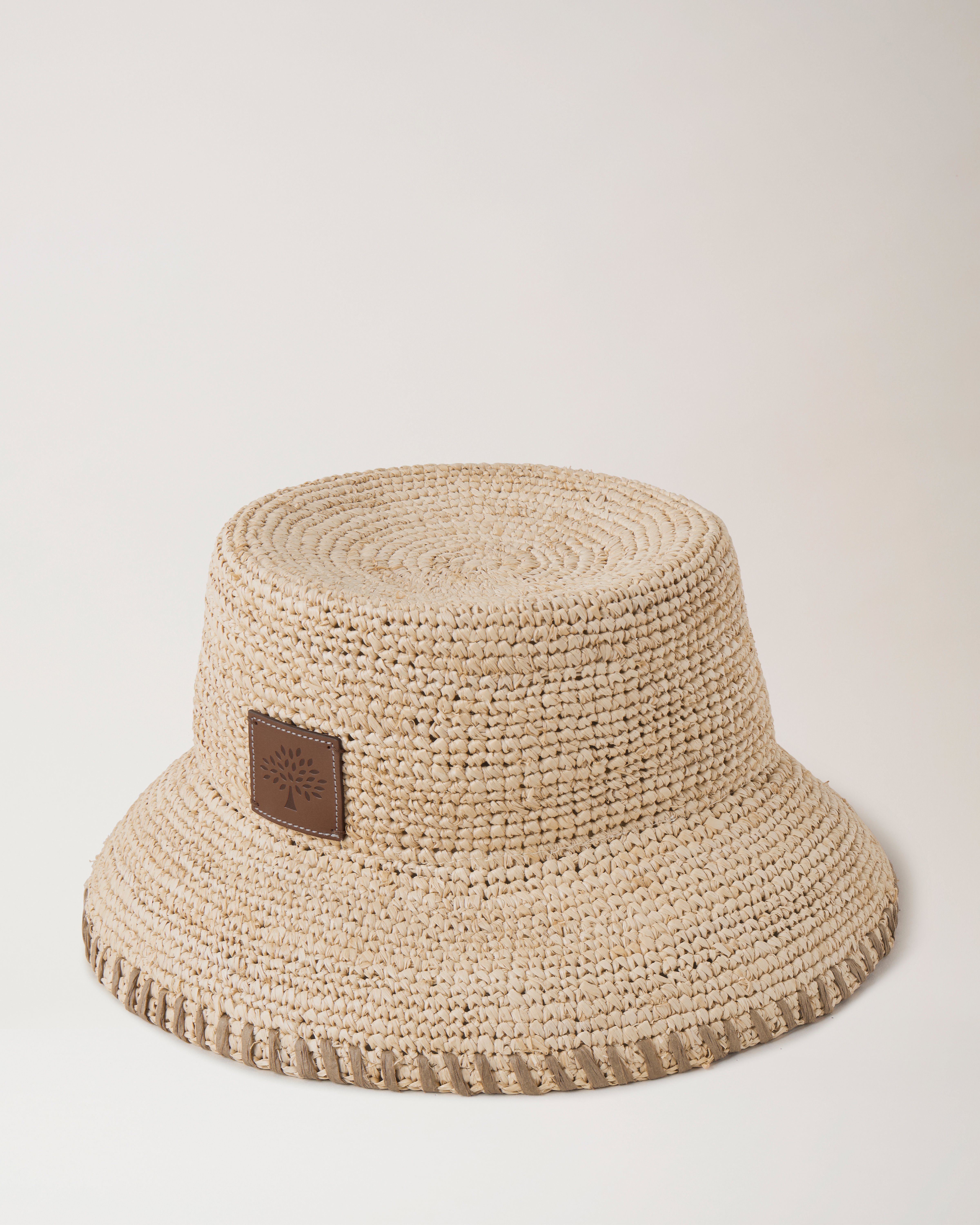 BUCKET HAT IN DARK BEIGE RAFFIA main image 0
