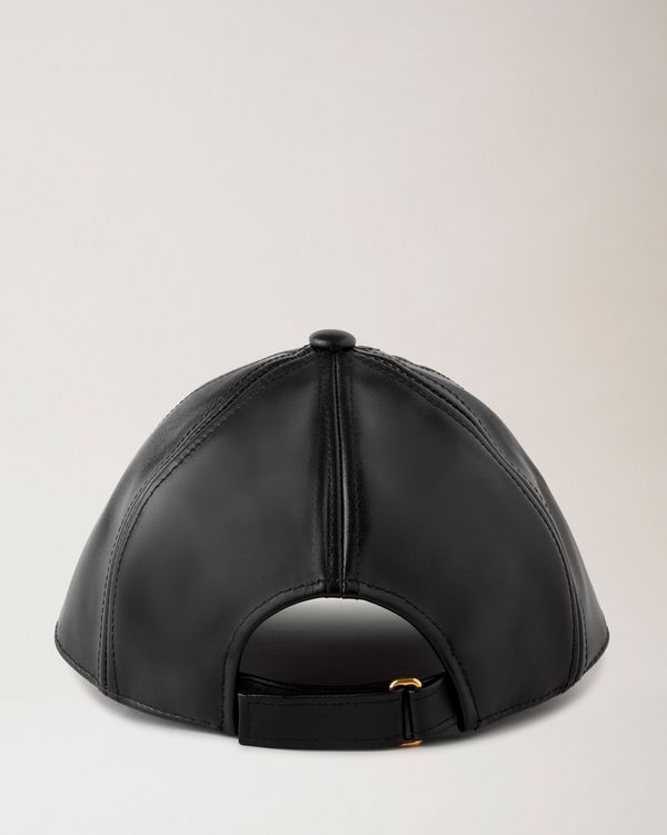 Ladies black cheap leather cap